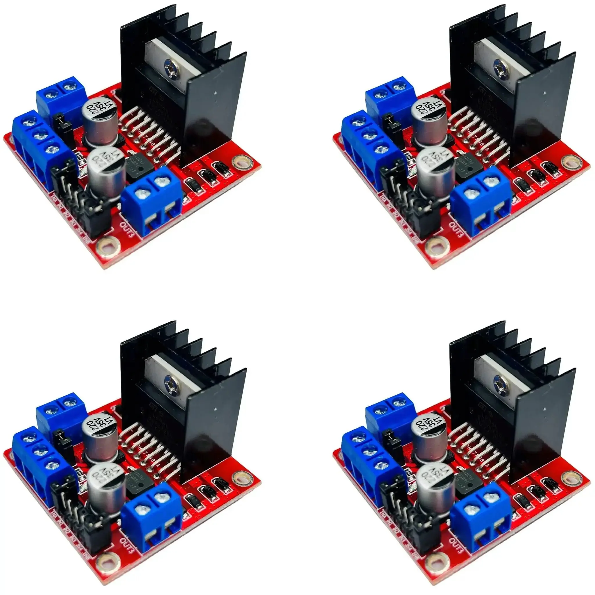 L298N Dual Channel Motor Driver Module For Arduino ESP32 ESP8266 Raspberry Pi Four Pack 5V To 35V 2A Drive Current Great For One Stepper Or Two DC Motors Or Two Linear Actuators With Tutorials For DIYers And Makers