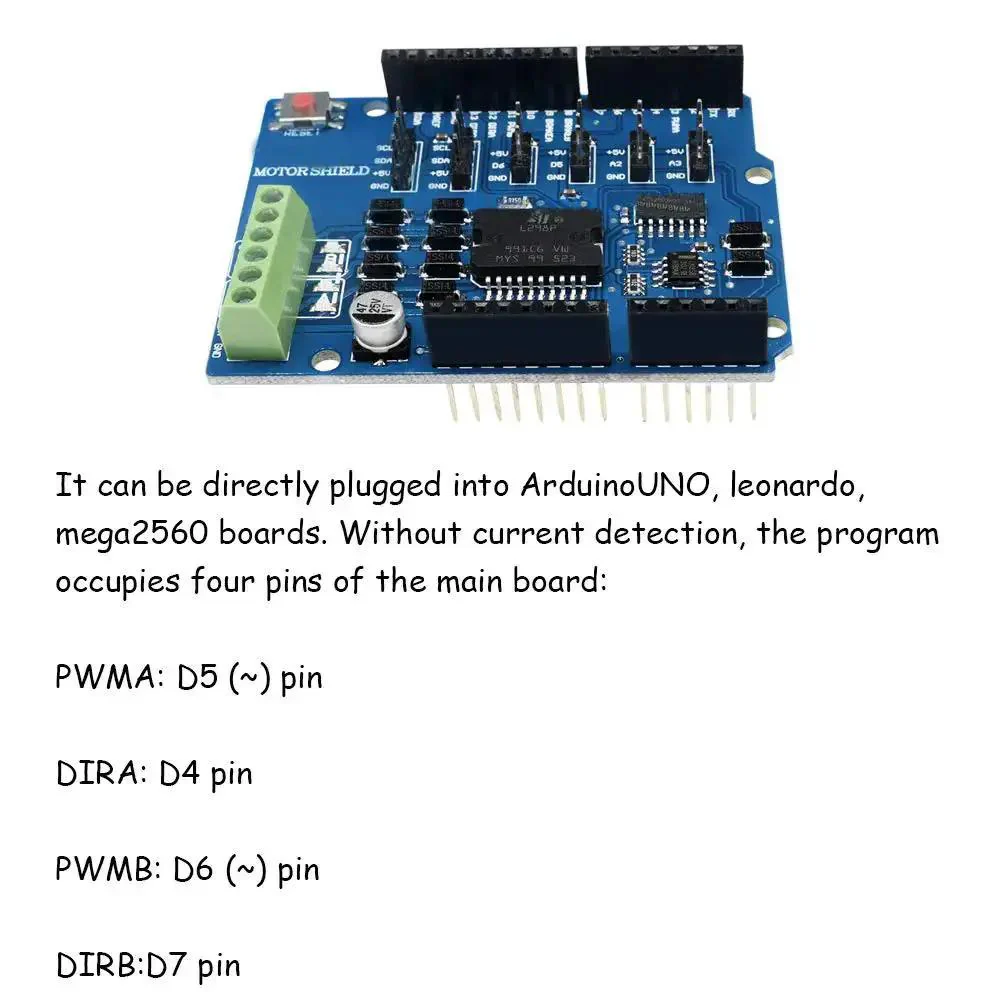 L298P Shield R3 Motor Driver Module Expansion Board H Bridge 2A For Arduino Uno Mega 2560 Dual DC Motor Driver With Independent Speed And Direction Control For Your DIY Robotics Rig - Image 3
