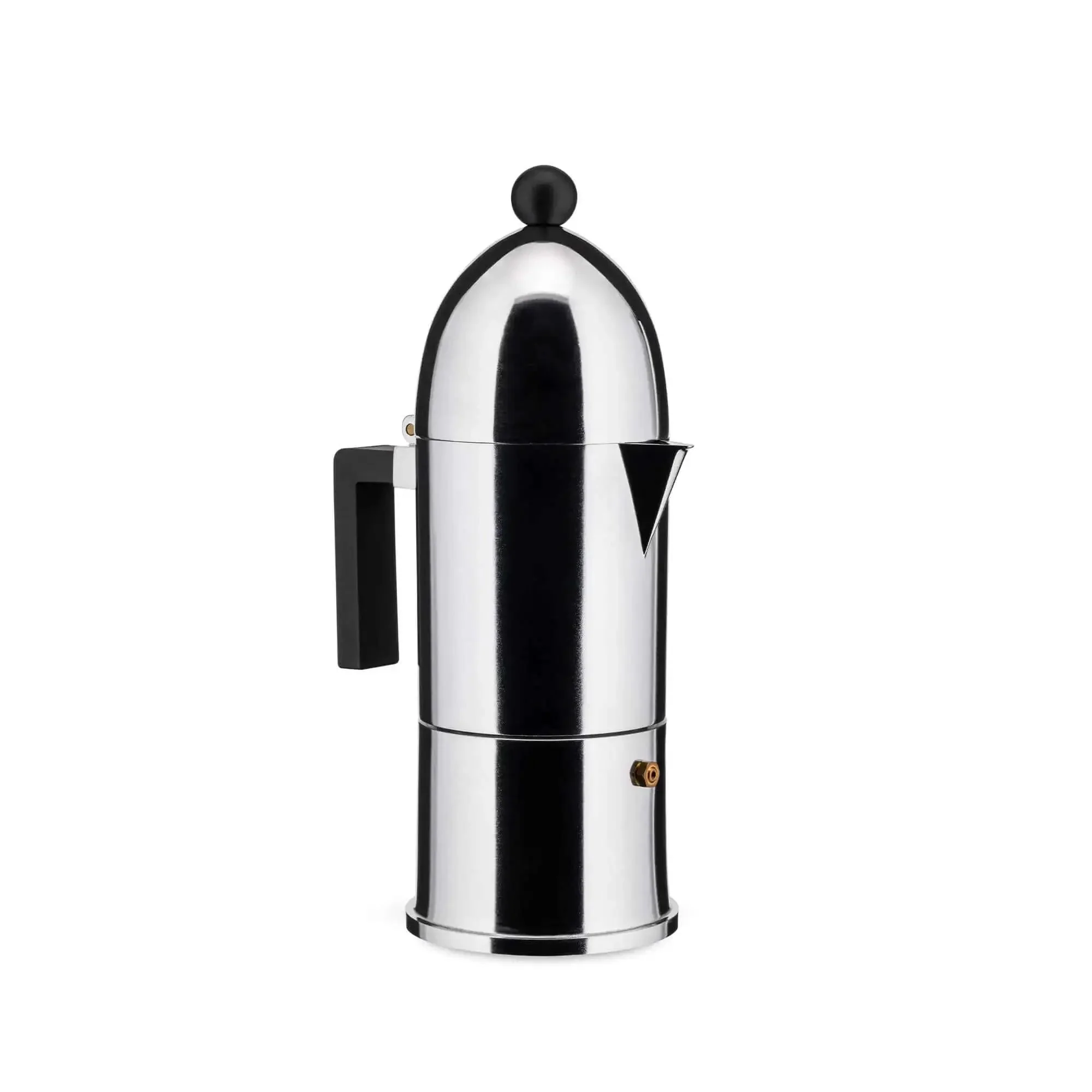 La Cupola Espresso Coffee Maker By Aldo Rossi Aluminum And Thermoplastic Resin 6 Cup Capacity Black Handle Classic Minimalist Design For Home Barista Vibes - Image 6