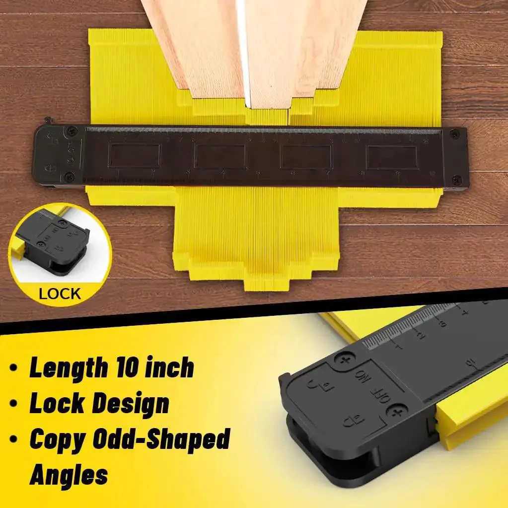 Laminate Flooring Tools Kit For LVP Installation With Contour Gauge Lock Pro Grade Tapping Block With Handle Pull Bar 2 In 1 Spacers 10 Inch Contour Gauge Double Faced Mallet For Easy Accurate Flooring - Image 4