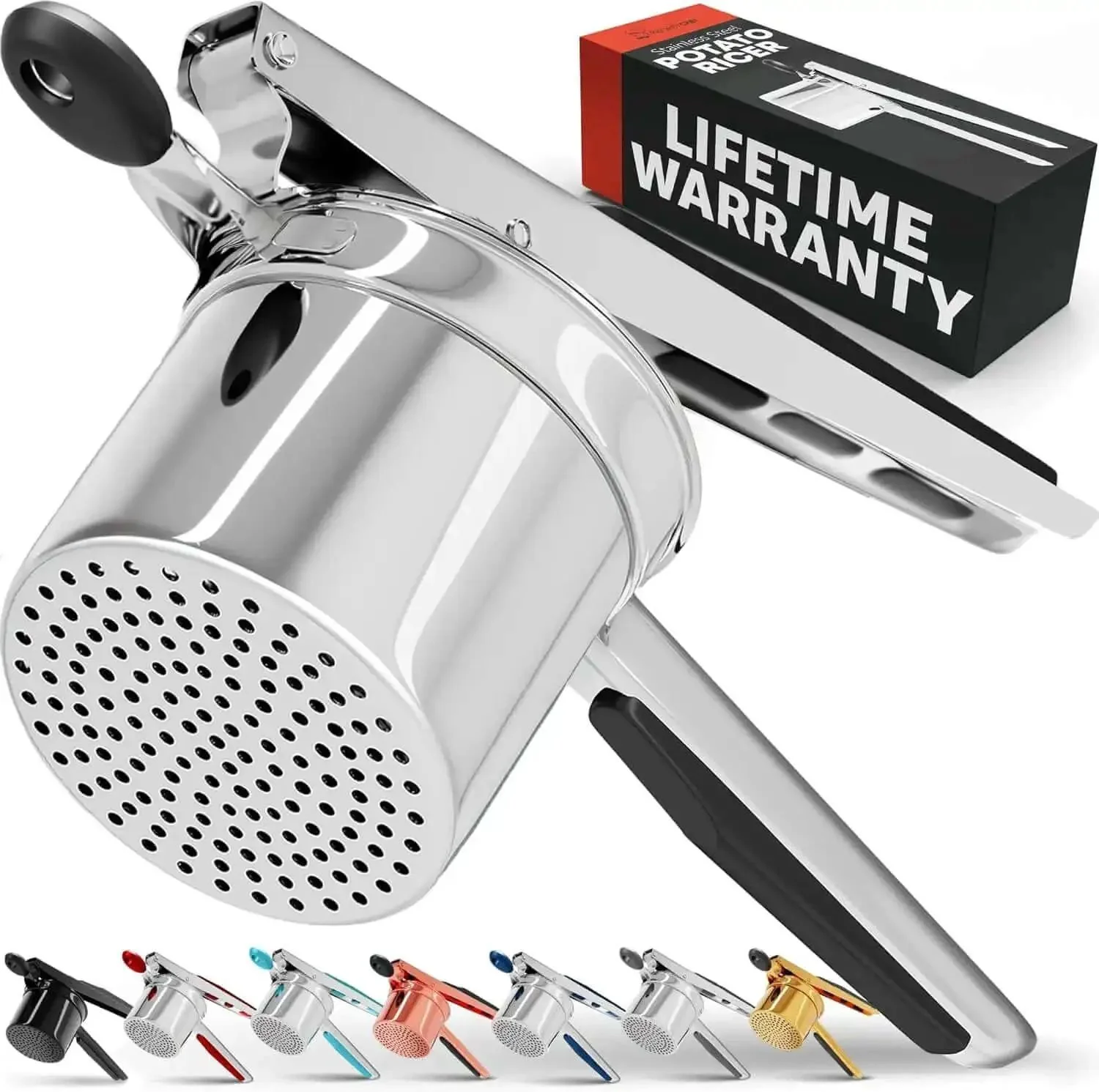Large 15oz Potato Ricer And Stainless Steel Masher For Smooth Fluffy Mash Potatoes Quick Press No Fuss Mash Kitchen Gadget For Perfect Potatoes Every Time - Image 2