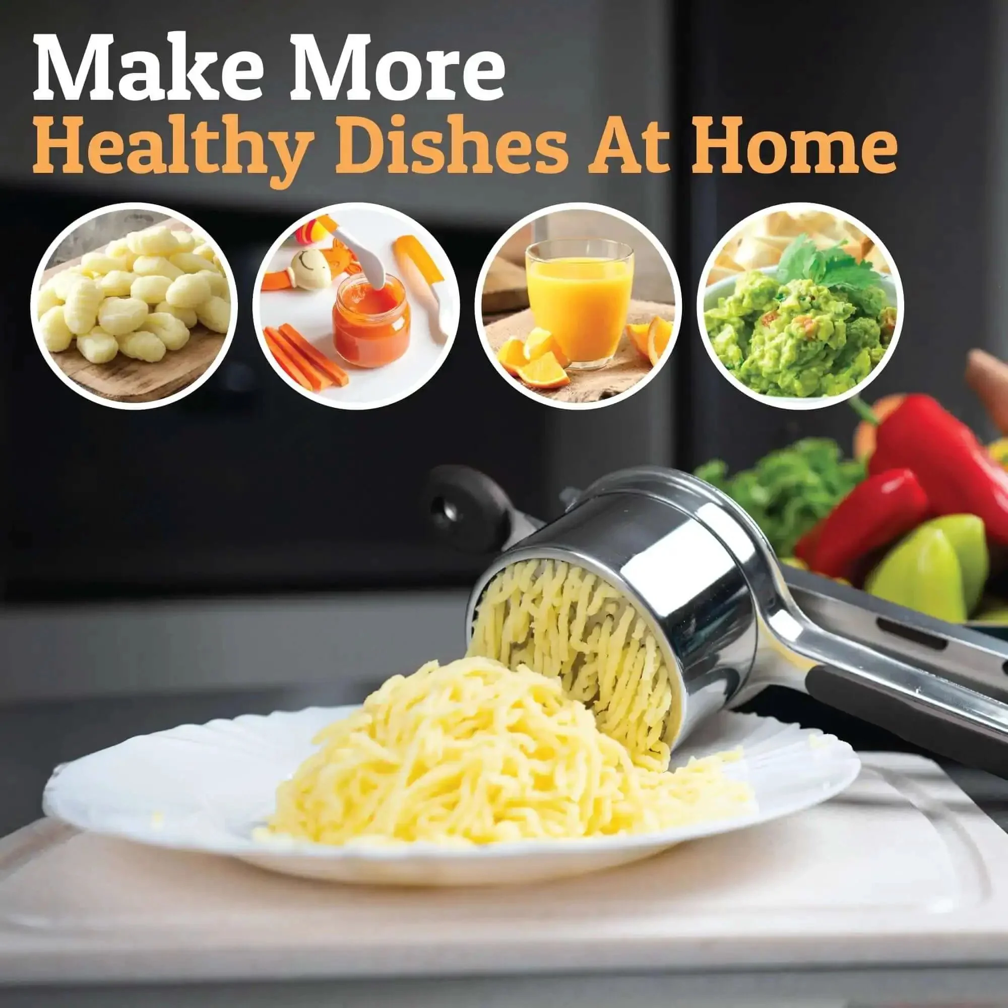 Large 15oz Potato Ricer And Stainless Steel Masher For Smooth Fluffy Mash Potatoes Quick Press No Fuss Mash Kitchen Gadget For Perfect Potatoes Every Time - Image 3