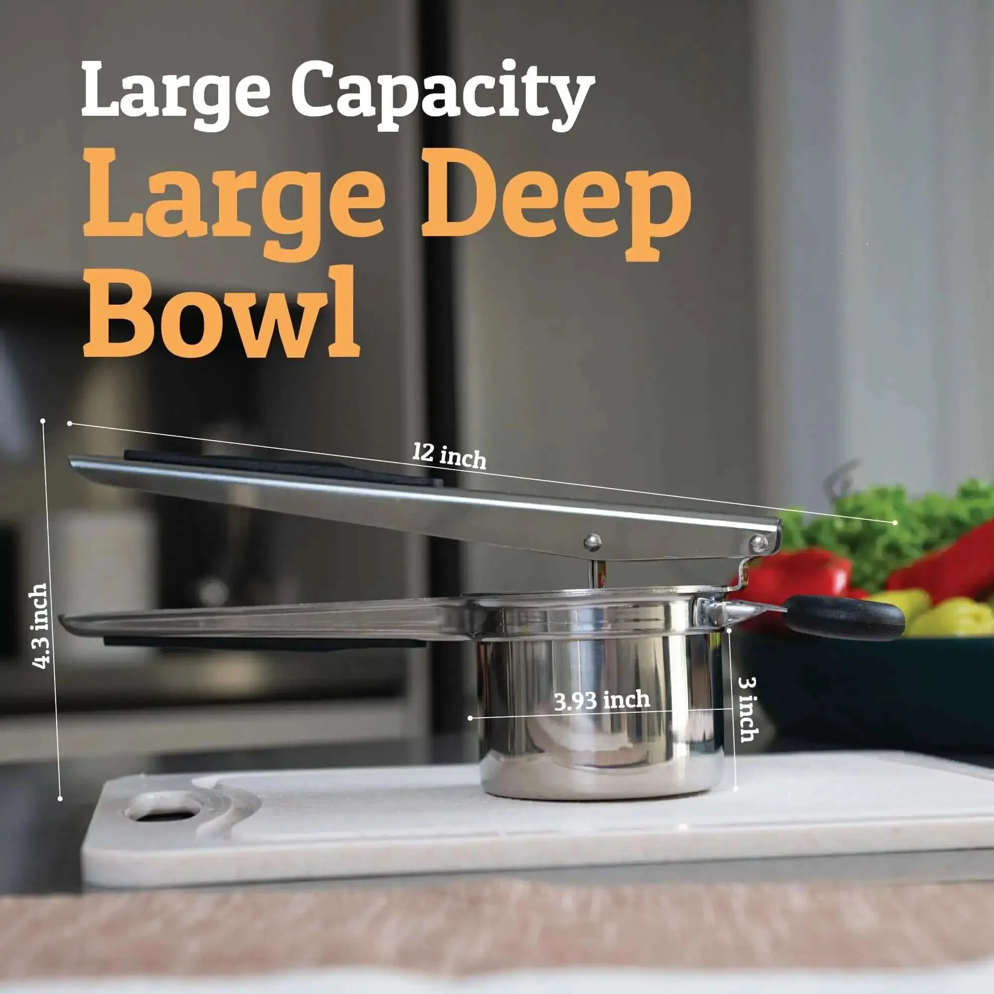 Large 15oz Potato Ricer And Stainless Steel Masher For Smooth Fluffy Mash Potatoes Quick Press No Fuss Mash Kitchen Gadget For Perfect Potatoes Every Time - Image 4