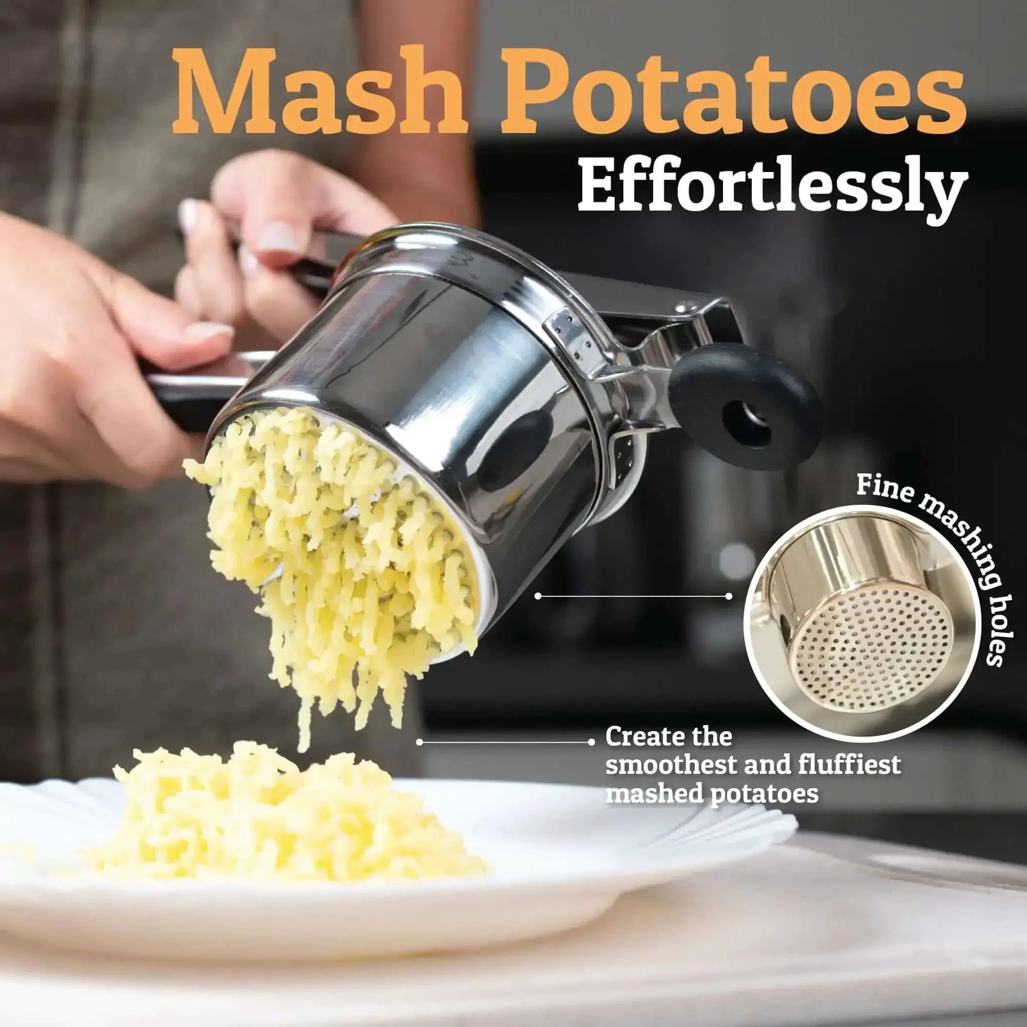 Large 15oz Potato Ricer And Stainless Steel Masher For Smooth Fluffy Mash Potatoes Quick Press No Fuss Mash Kitchen Gadget For Perfect Potatoes Every Time - Image 9