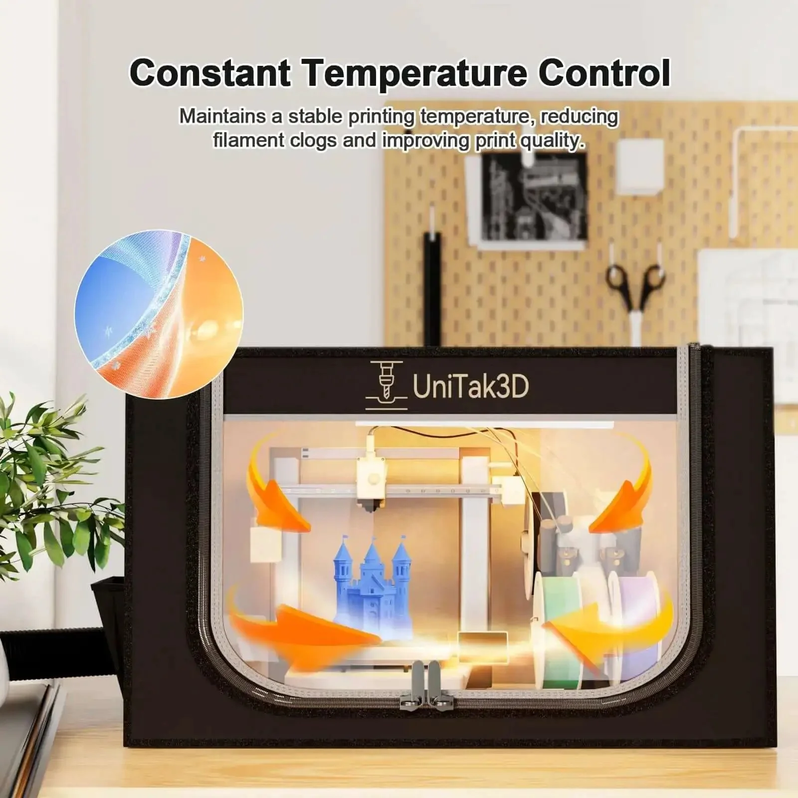 Large 32.5x23x23 Inch 3D Printer Enclosure With Ventilation For A1 AMS Lite Boss Level Fireproof And Dustproof Shield Noise Reduction Constant Temperature LED Lighting System Pro Grade Home Workshop Cover - Image 9