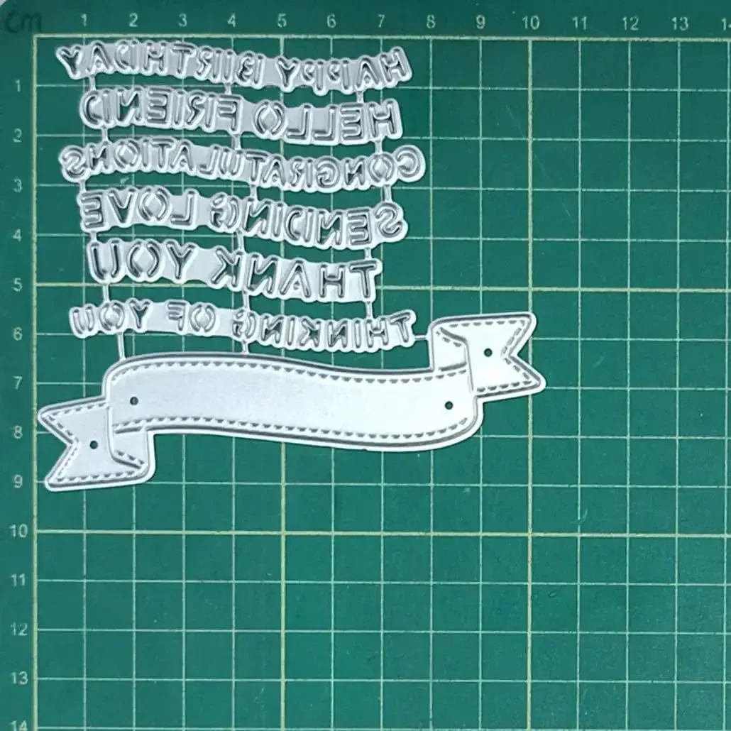 Layered Net Frame Scrapbooking Die Cuts Set For Card Making And Paper Craft, Dope Metal Cutting Dies For DIY Album Decor, Includes Punch Template And Background Embossing Stencils, Banner Combo 10.3x9cm - Image 2