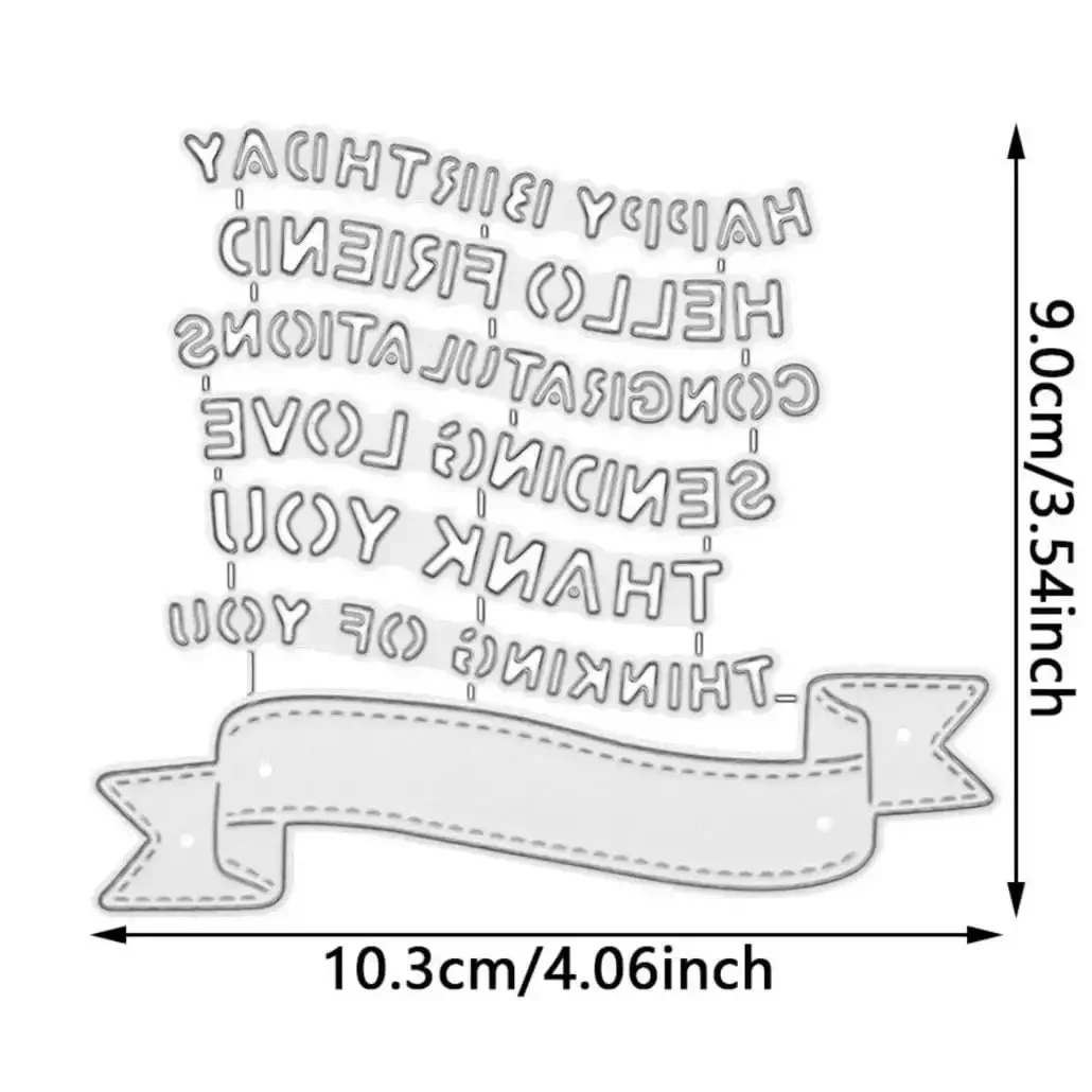 Layered Net Frame Scrapbooking Die Cuts Set For Card Making And Paper Craft, Dope Metal Cutting Dies For DIY Album Decor, Includes Punch Template And Background Embossing Stencils, Banner Combo 10.3x9cm - Image 3