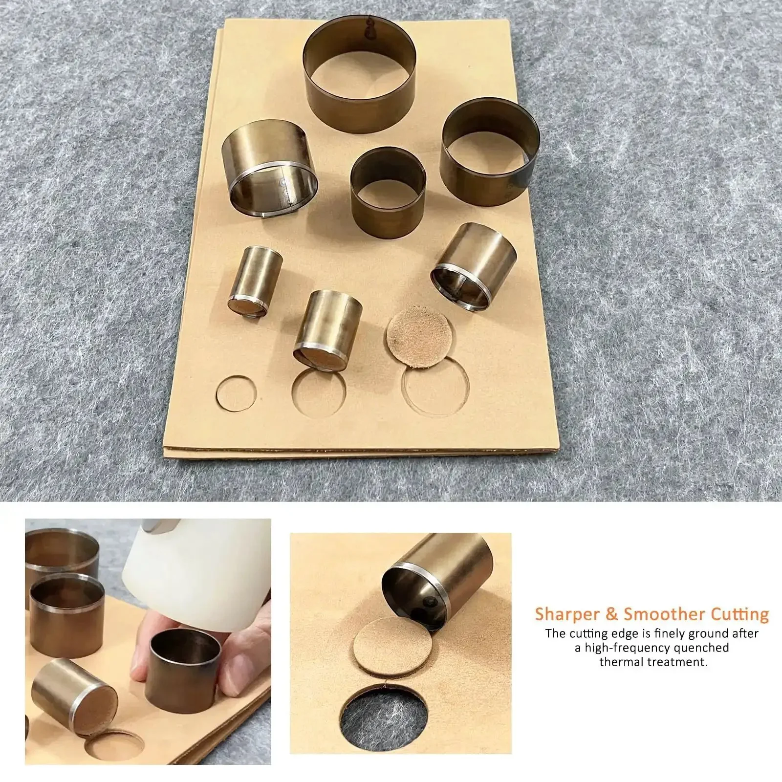 Leather Circle Cutter Set, 7 Piece Circle Punch Tool Kit 20mm To 50mm, High Carbon Steel Round Cutting Dies For DIY Leathercrafts, Durable No Fuss Pro Grade, Easy To Use, Precise Holes For Craft Projects - Image 4