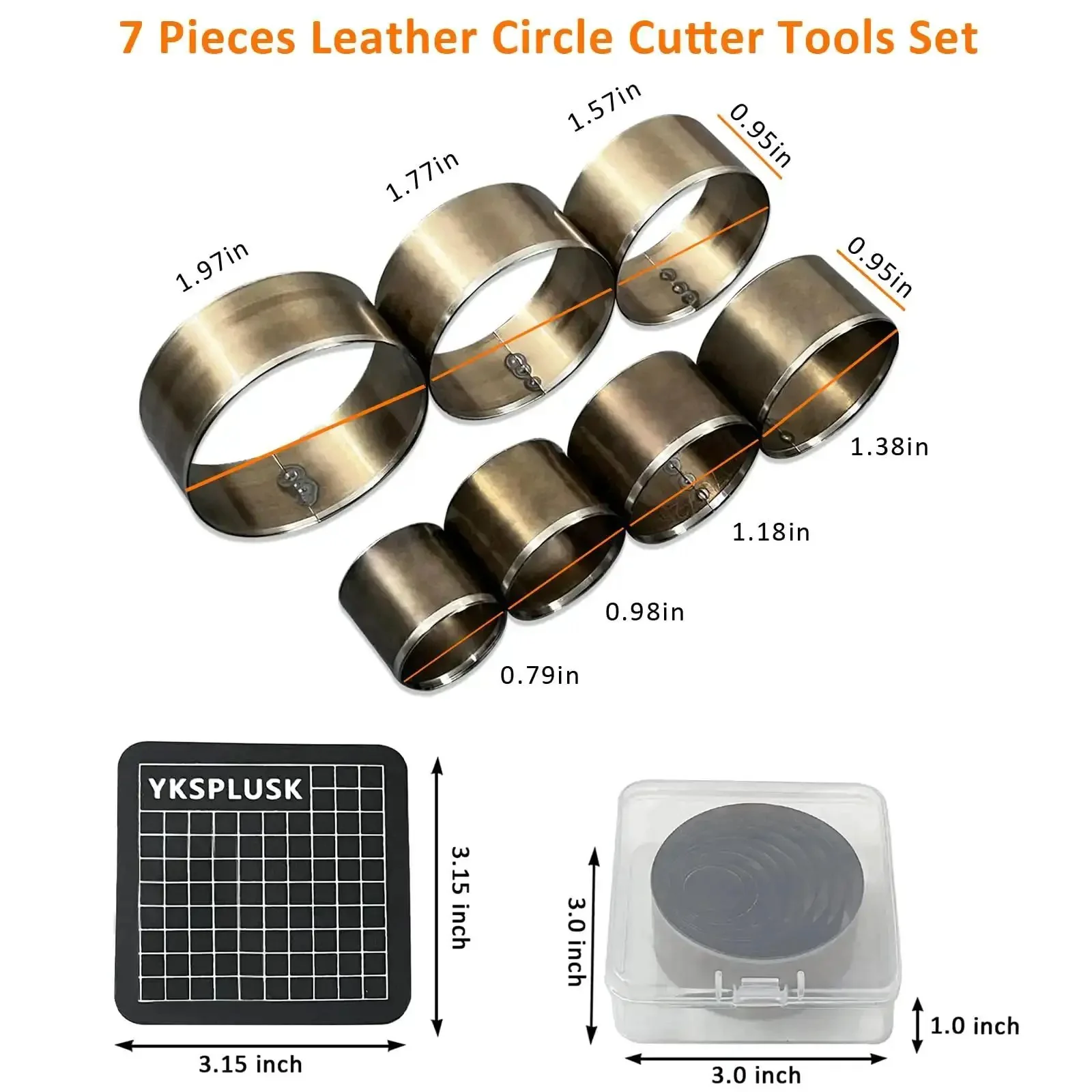 Leather Circle Cutter Set, 7 Piece Circle Punch Tool Kit 20mm To 50mm, High Carbon Steel Round Cutting Dies For DIY Leathercrafts, Durable No Fuss Pro Grade, Easy To Use, Precise Holes For Craft Projects - Image 8
