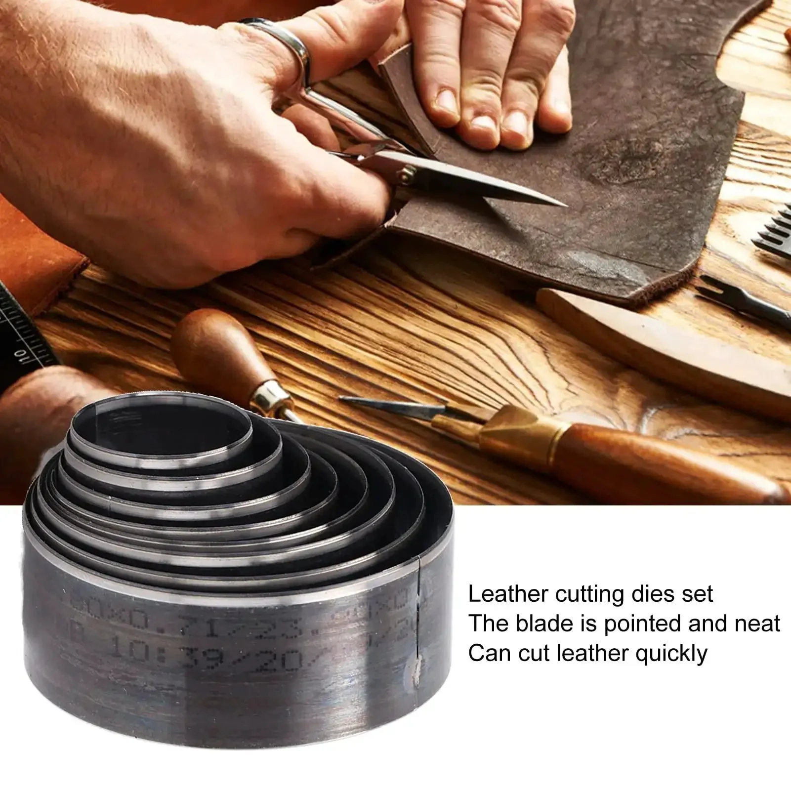 Leather Circle Cutter Set For Diy Projects 8 Piece Hollow Punch Kit 25mm To 60mm Alloy Steel Leather Cutting Dies Tough As Nails Punch Tool For Crafting And Leatherwork - Image 8