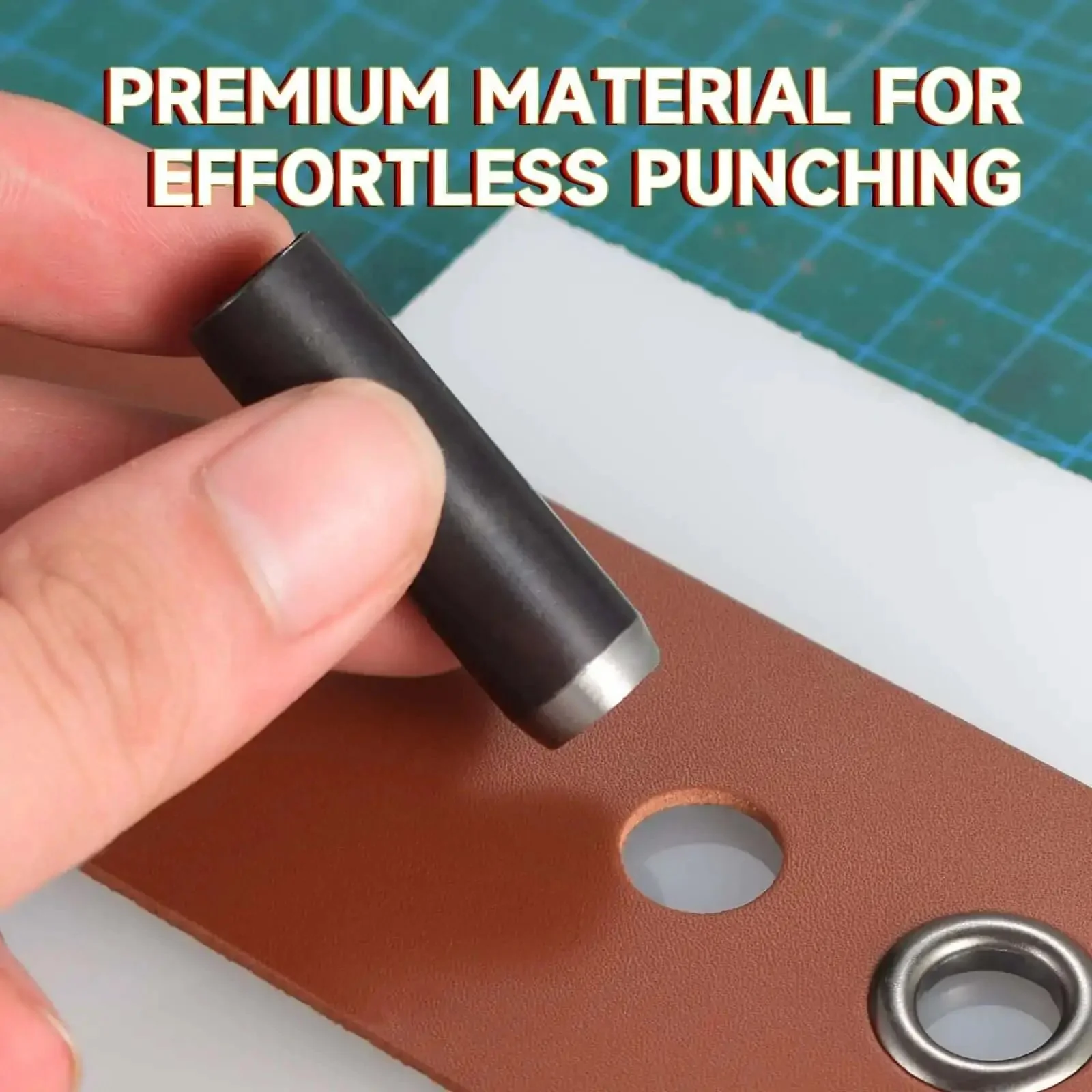 Leather Circle Cutter Set With 10 Round Punch Tools And High Carbon Steel Dies For Precise DIY Leathercraft Cuts 2mm To 10mm Size Range 40mm Height Pro Grade Durable Leatherworking Kit - Image 4