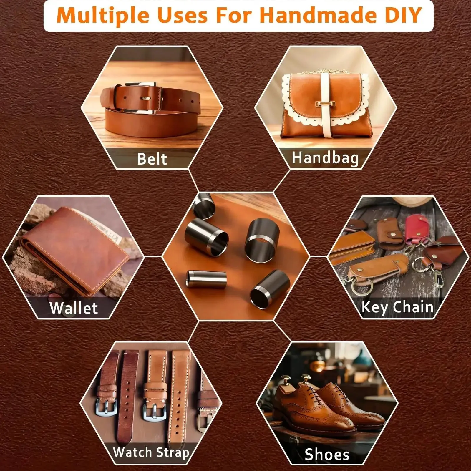Leather Circle Cutter Tool Set 12 Piece Circle Punch Kit With Pro Grade Calibrated Diameters From 2 mm To 24 mm For DIY Leathercrafts High Carbon Steel Round Cutting Dies - Image 3