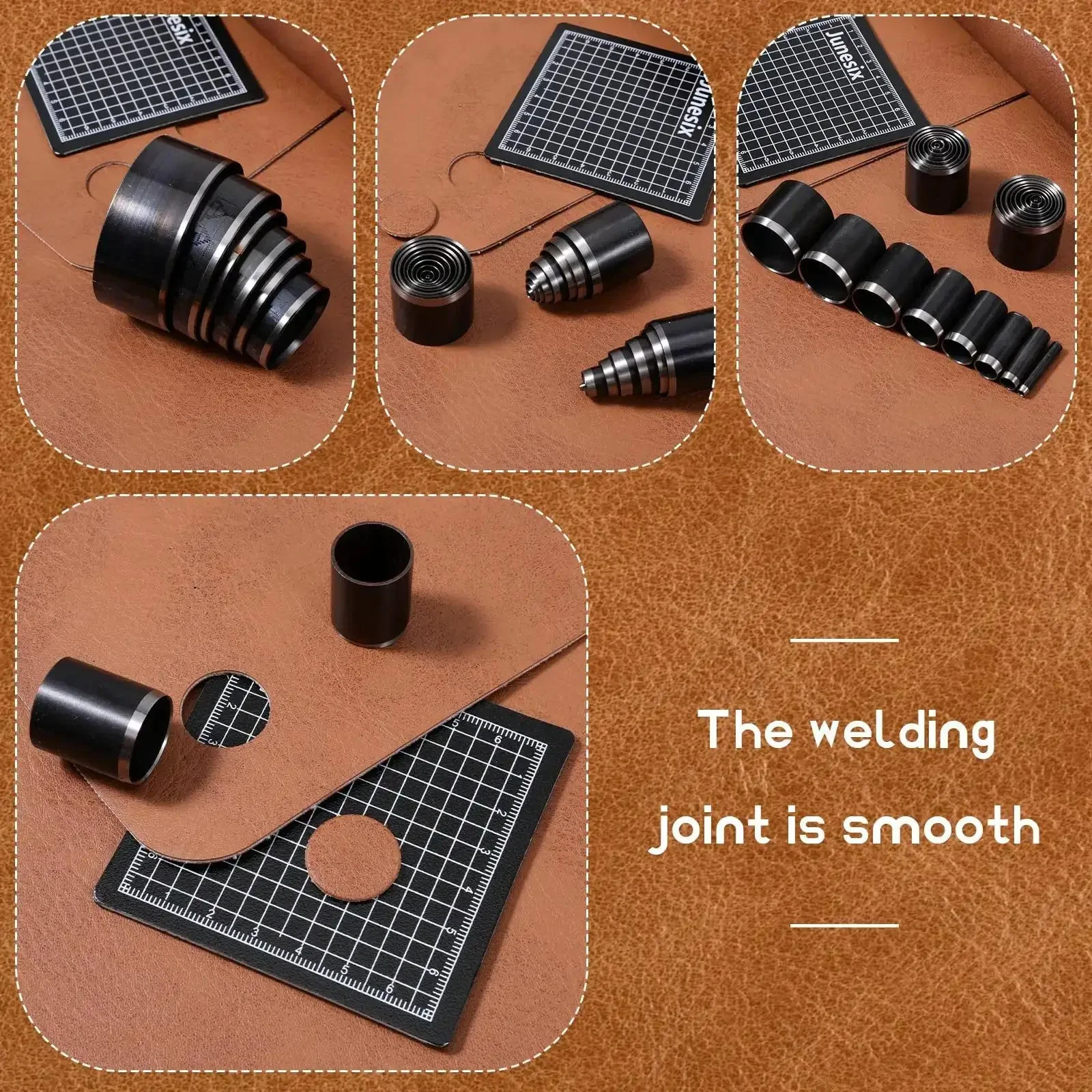 Leather Circle Cutter Tool Set 31 Piece Pro Grade Punch Kit With High Carbon Steel Round Dies Ranging From 1Mm To 55Mm For DIY Leather Crafts Belts Jewelry Wallets And More - Image 4