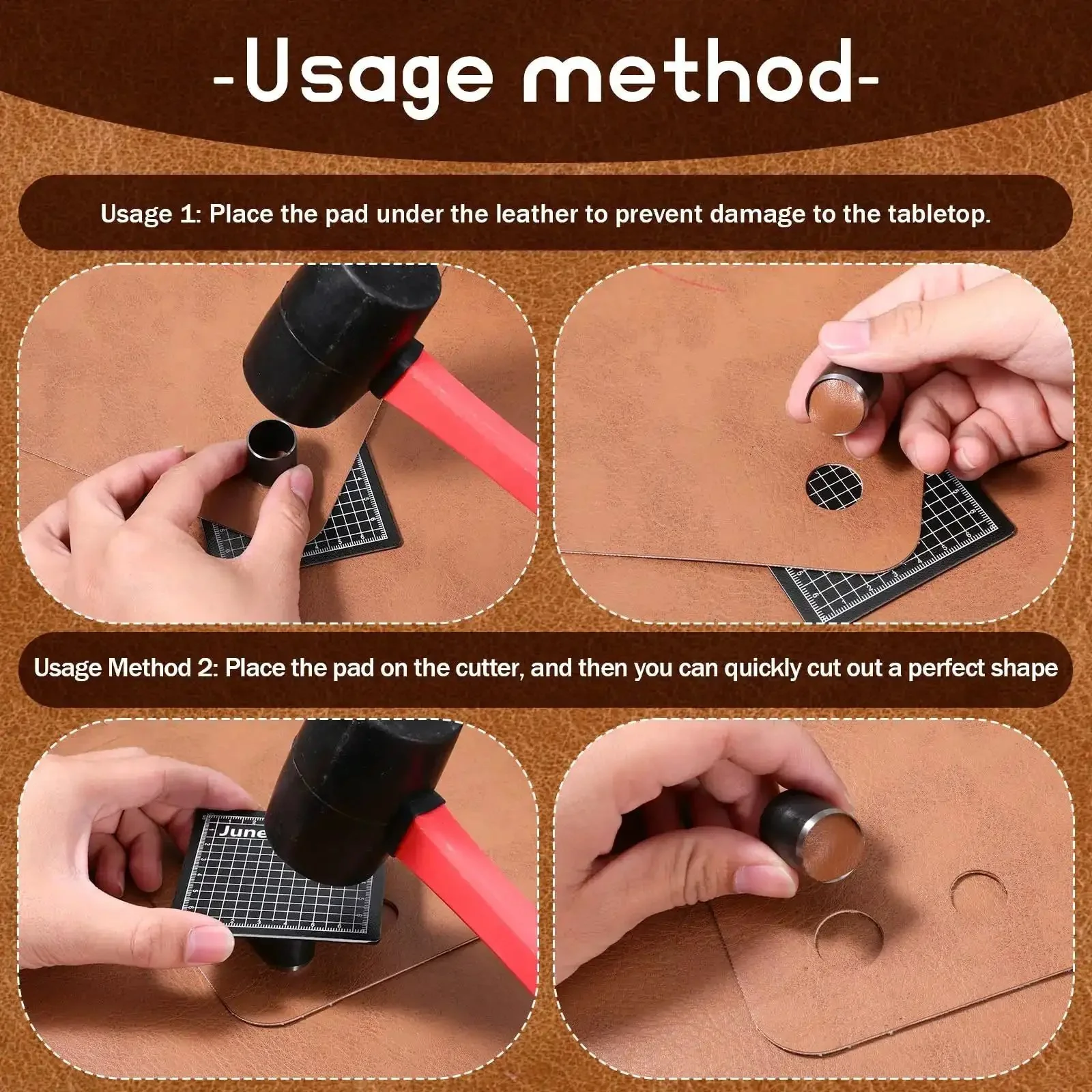 Leather Circle Cutter Tool Set 31 Piece Pro Grade Punch Kit With High Carbon Steel Round Dies Ranging From 1Mm To 55Mm For DIY Leather Crafts Belts Jewelry Wallets And More - Image 5