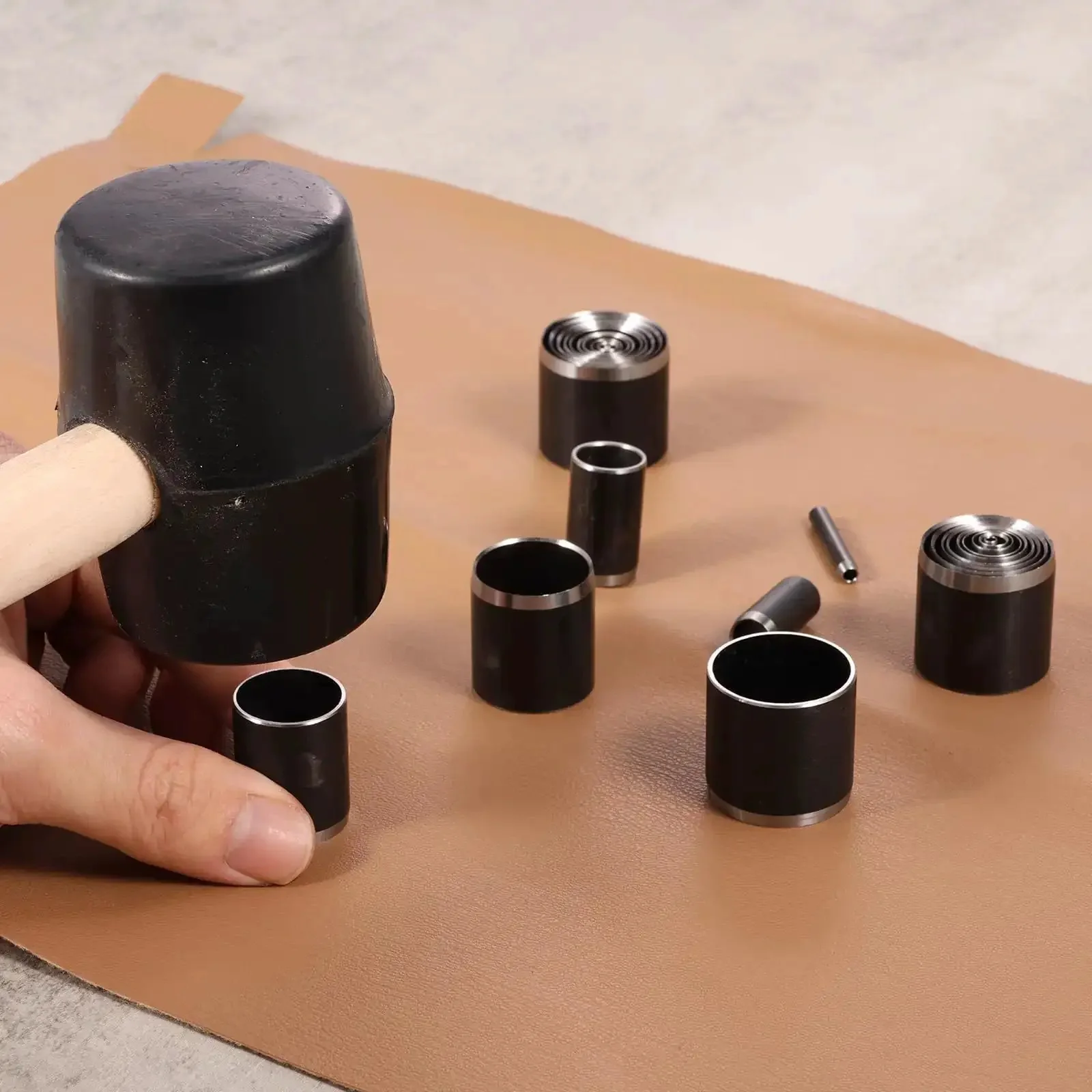 Leather Circle Cutter Tool Set With 25 Pcs Hole Punch Die Carbon Steel Punching Kit For Handmade Diy Craft Multifunctional Punch Tool For Leatherworking And Craft Projects