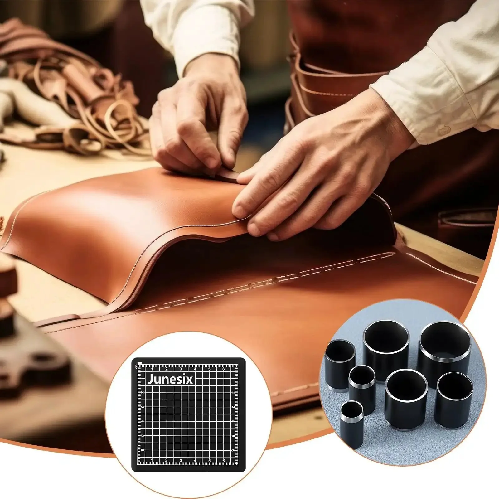 Leather Circle Cutter Tool Set With 31 Circle Punch Dies For DIYers And Leather Pros Includes 1 To 25mm And 30 35 40 45 50 55mm Great For Vinyl Fabric And Craft Projects - Image 3
