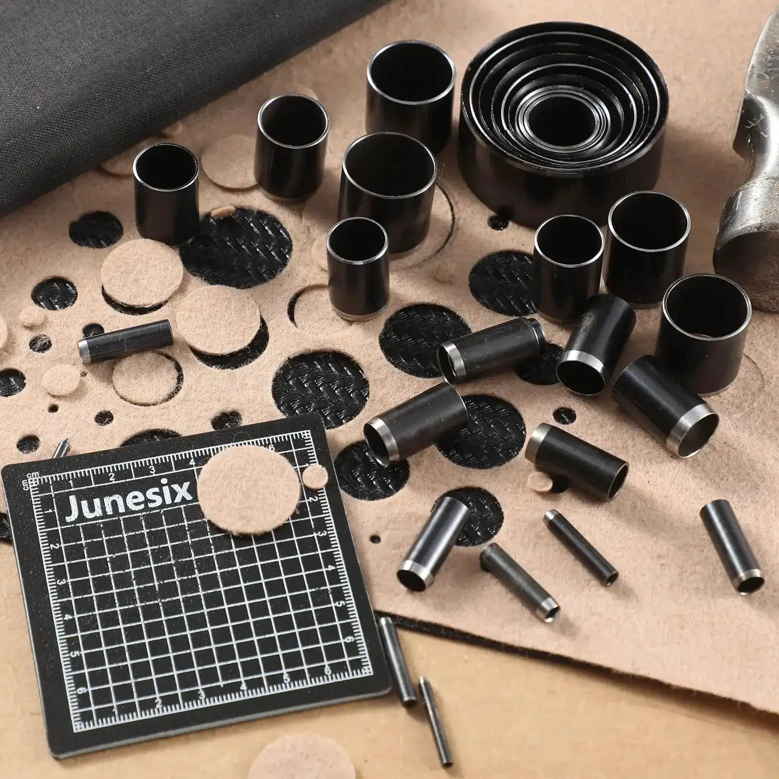Leather Circle Cutter Tool Set With 31 Circle Punch Dies For DIYers And Leather Pros Includes 1 To 25mm And 30 35 40 45 50 55mm Great For Vinyl Fabric And Craft Projects - Image 4