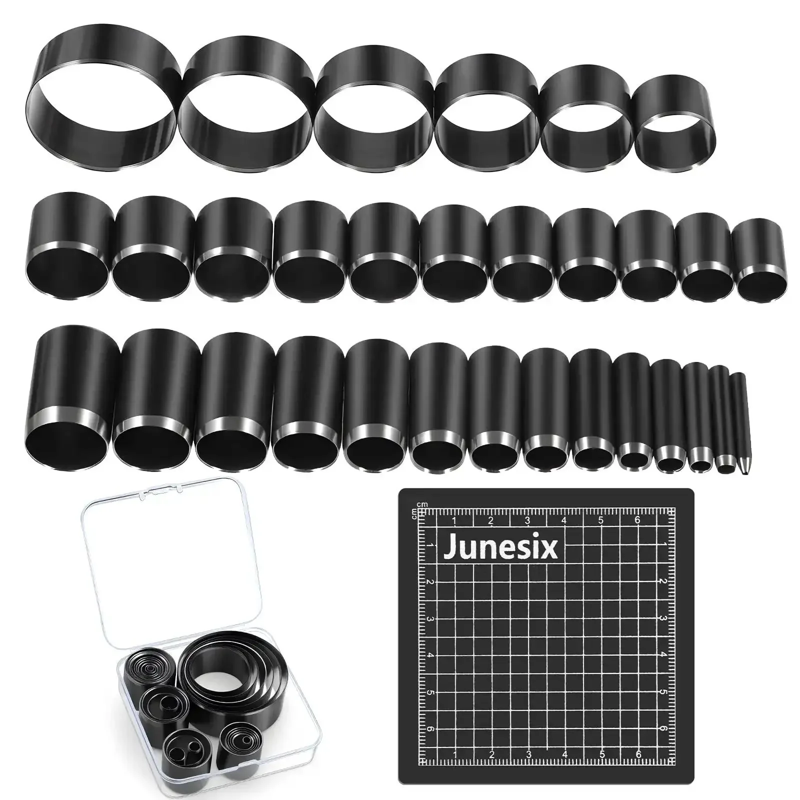Leather Circle Cutter Tool Set With 31 Piece Circle Punches From 1mm To 55mm Pro Grade High Carbon Steel Cutting Dies For DIY Leather Crafts Durable Hole Punch Kit For Crafting And Leather Working Projects
