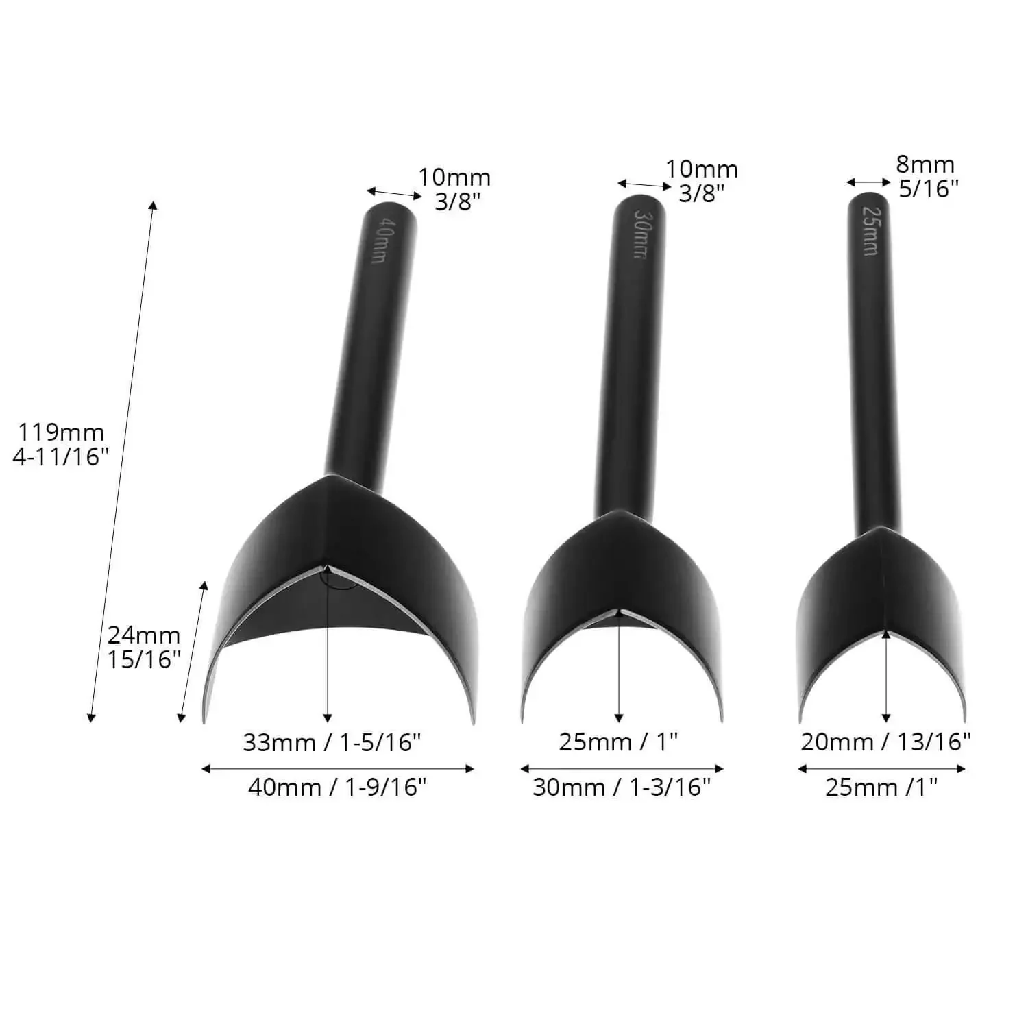 Leather Corner Punch Set With V Shaped Punches In 0.98 In, 1.18 In And 1.57 In For Belts And Wallets, Durable Alloy Leatherworking Tool For DIYers And Strap Edges - Image 4