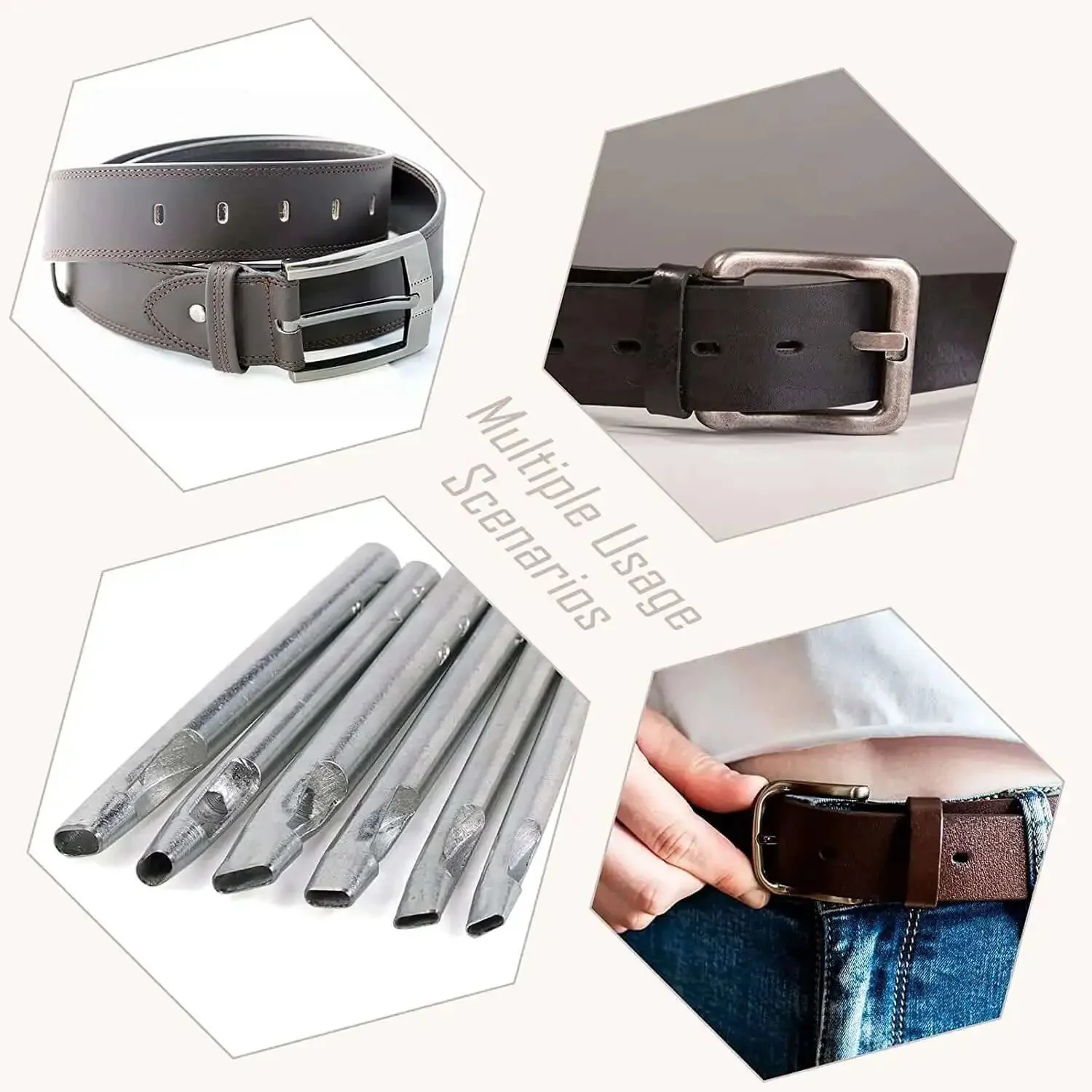 Leather Hole Punch Tool Oval 9x5mm Carbon Steel Hollow Punch For Leather Watch Bands And Craft Projects, Great For Leather, Fabric, Canvas, Paper And Plastics, 4 Inch Total Length, Durable Sharp Edge - Image 4