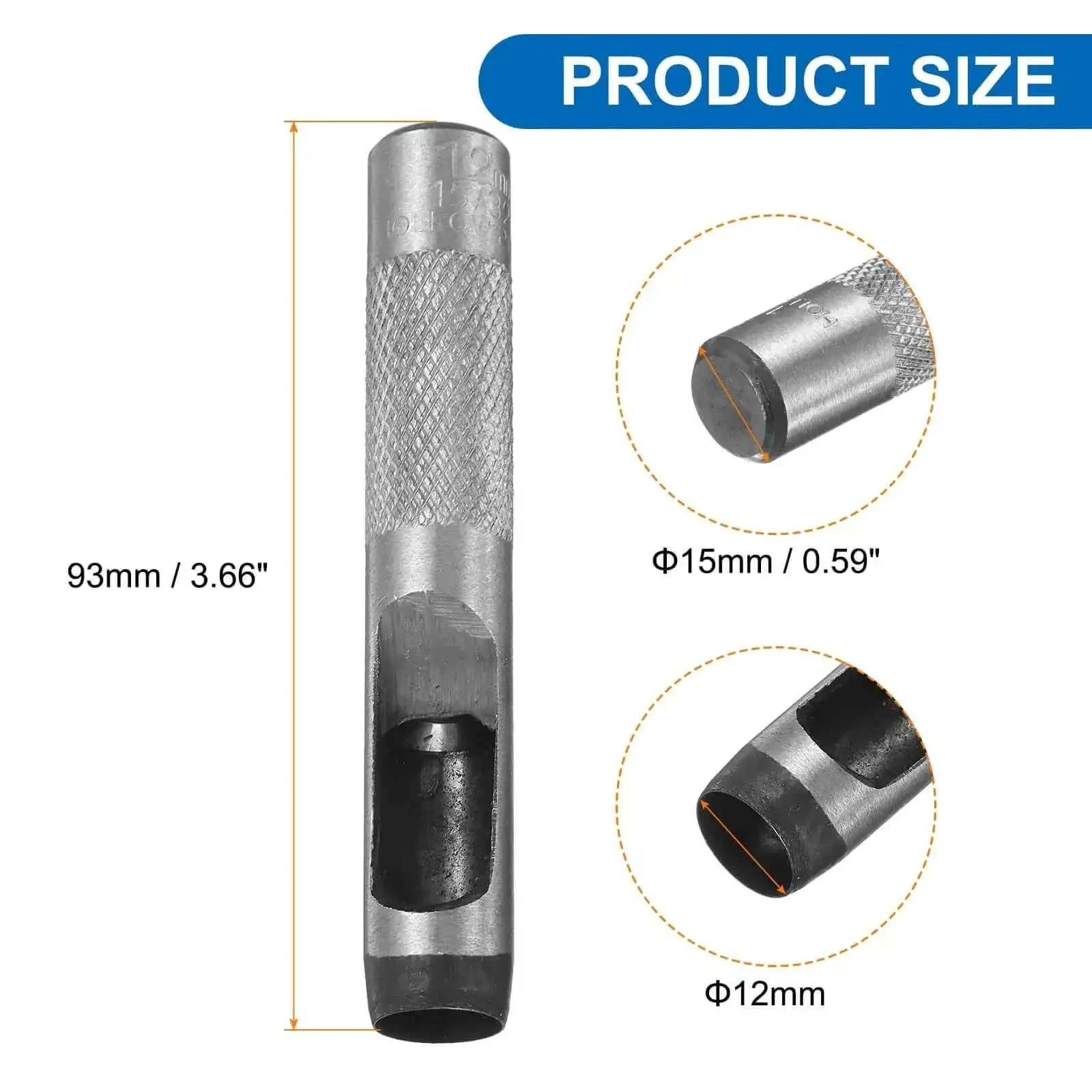 Leather Round Hole Punch 12mm 2 Pack Carbon Steel Hollow Punch Cutter For Belts And DIY Leather Craft Projects Durable Belt Hole Punch Tool For Quick Clean Holes - Image 6