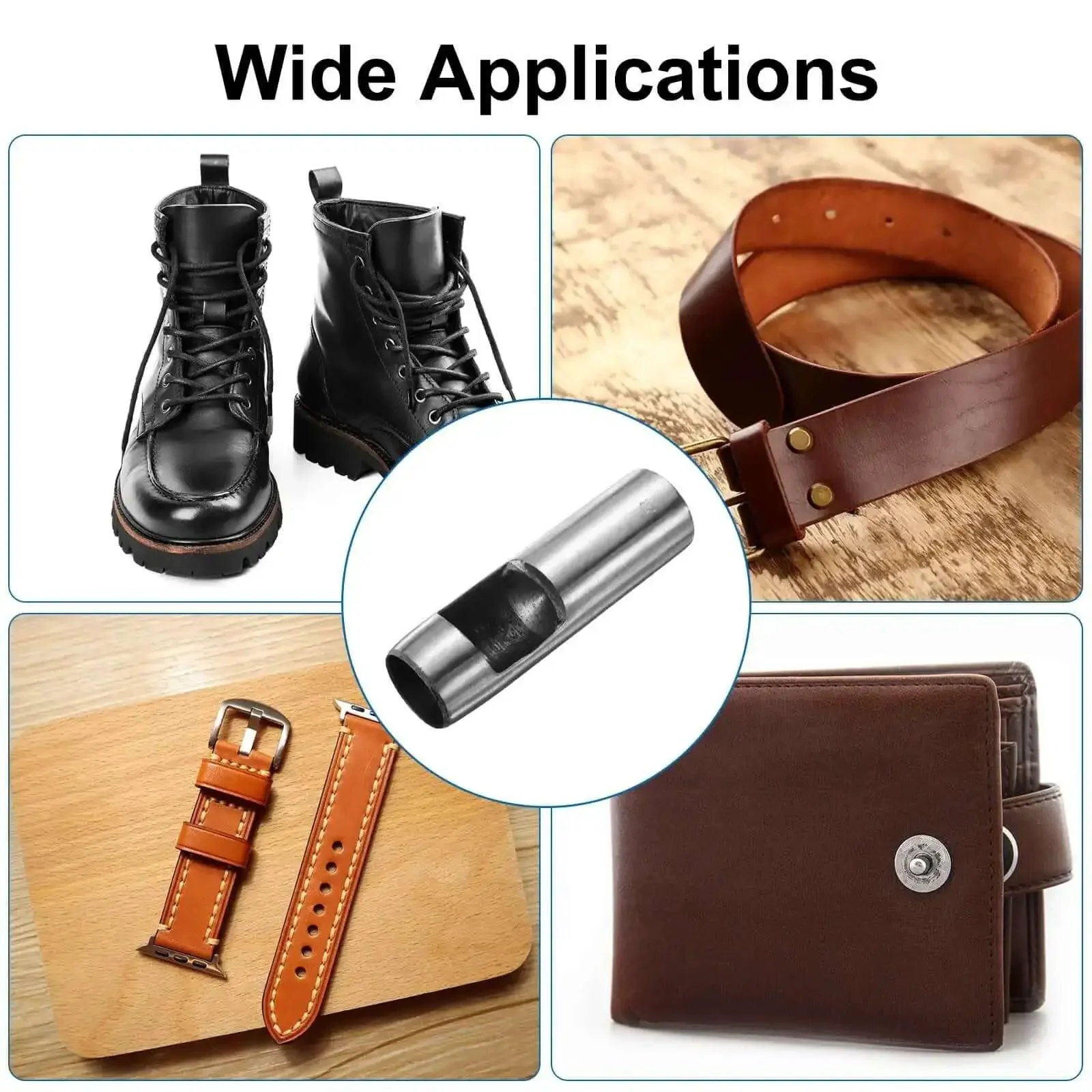 Leather Round Hole Punch 27mm Hollow Punch Cutter Made From High Carbon Steel For Belt Making And Leather Craft DIY Tool Heavy Duty Circle Hole Puncher For Precise Clean Cuts - Image 2