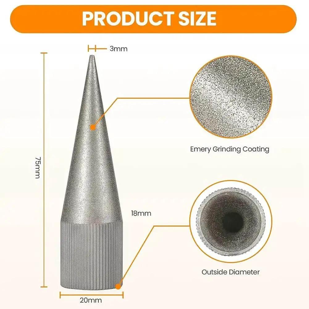 Leather Round Hole Punch and Edge Sharpener Tool 3-16mm Emery Coated Polisher Grinder for DIY Leatherwork, Fast Precise Holes, Durable Punch, Silver Gray - Image 2