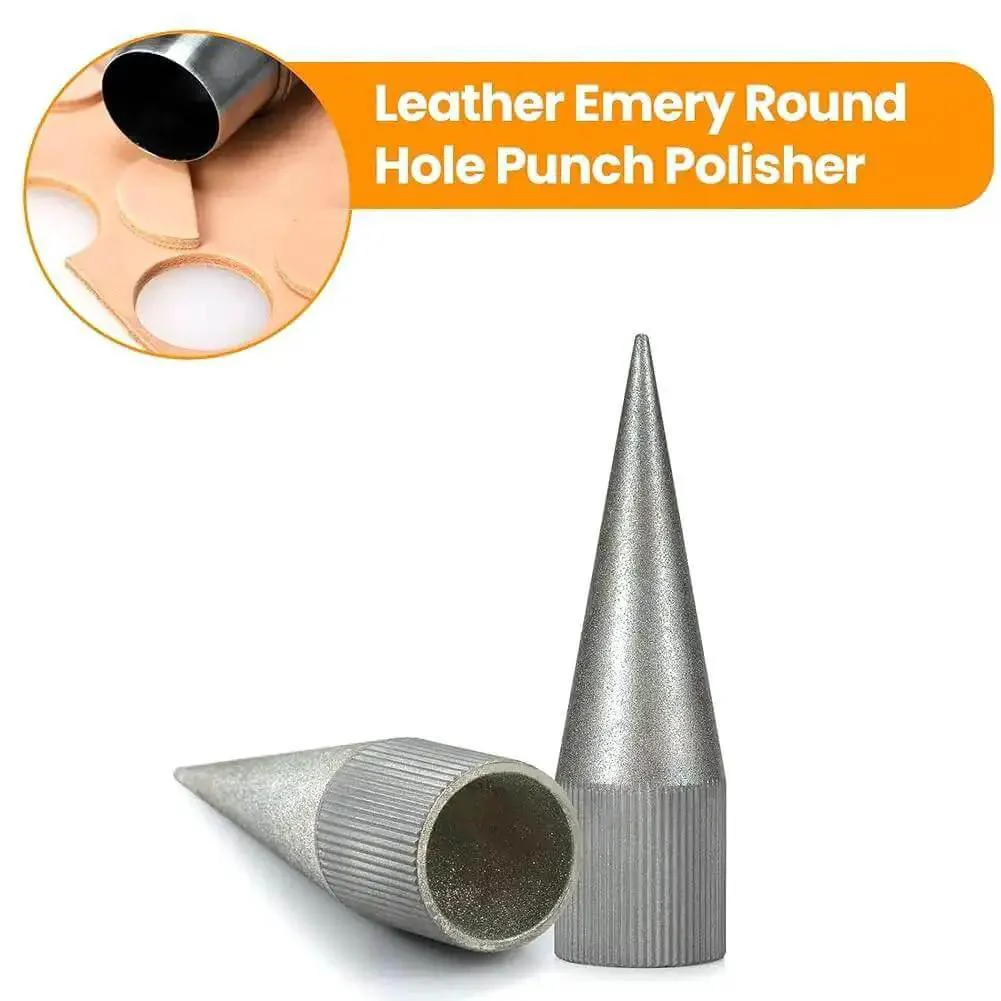 Leather Round Hole Punch and Edge Sharpener Tool 3-16mm Emery Coated Polisher Grinder for DIY Leatherwork, Fast Precise Holes, Durable Punch, Silver Gray - Image 5