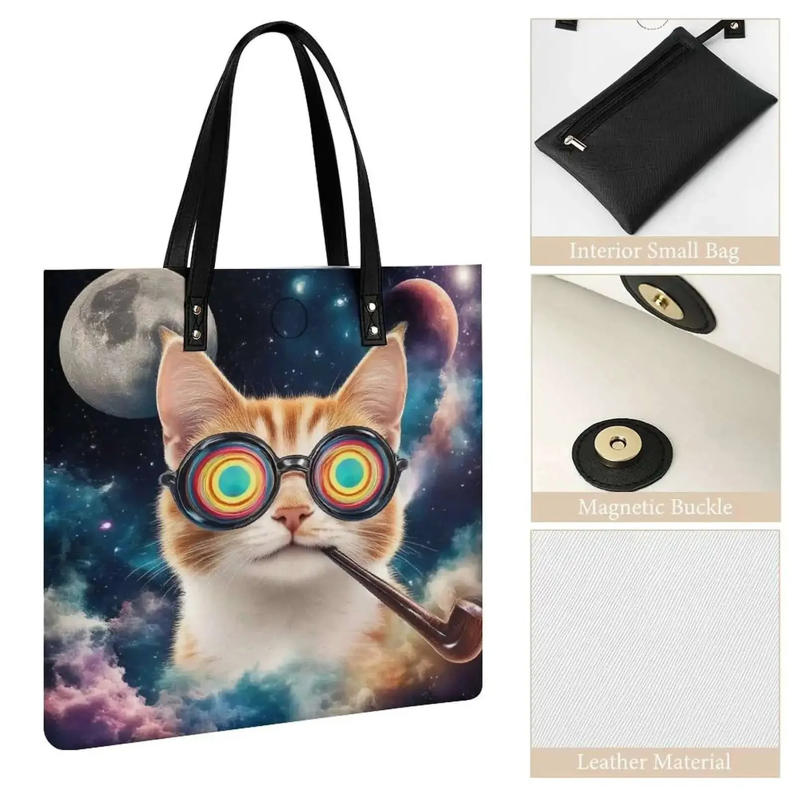 Leather Tote Bag For Women With Magnetic Buckle Large Capacity Work Travel Shoulder Bag Durable Scratch Resistant Carryall For Laptop And Essentials Easy To Clean Everyday Bag For Shopping Or Commute - Image 5