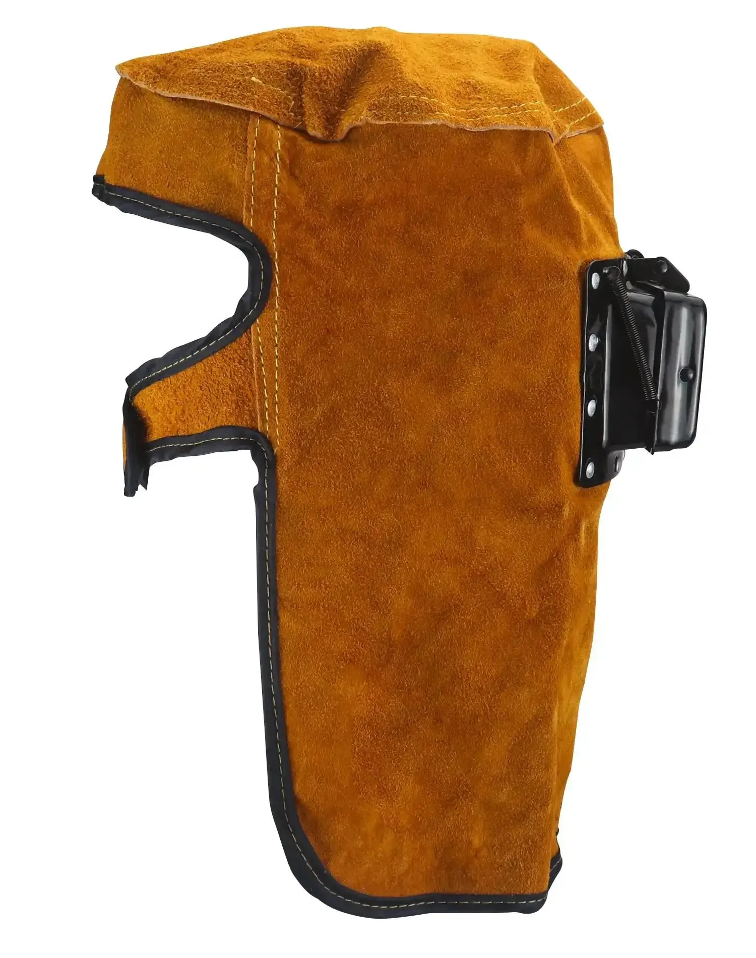 Leather Welding Hood With Flip Open Lens For Face, Head And Neck Protection, Breathable Cowhide Shield Mask, Flame And Heat Resistant, Dust Resistant Protective Gear For Grinding And Soldering - Image 3