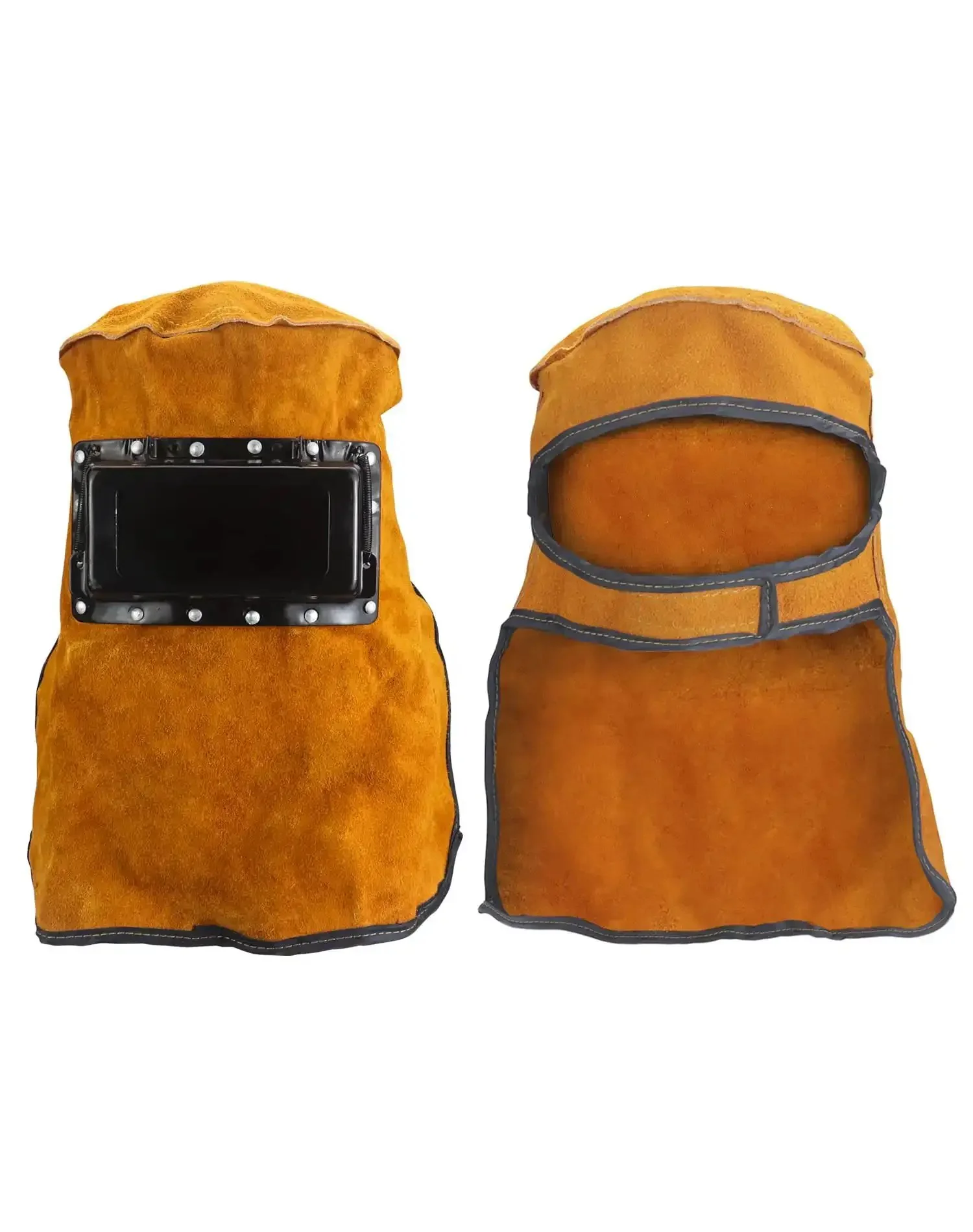 Leather Welding Hood With Flip Open Lens For Face, Head And Neck Protection, Breathable Cowhide Shield Mask, Flame And Heat Resistant, Dust Resistant Protective Gear For Grinding And Soldering - Image 6