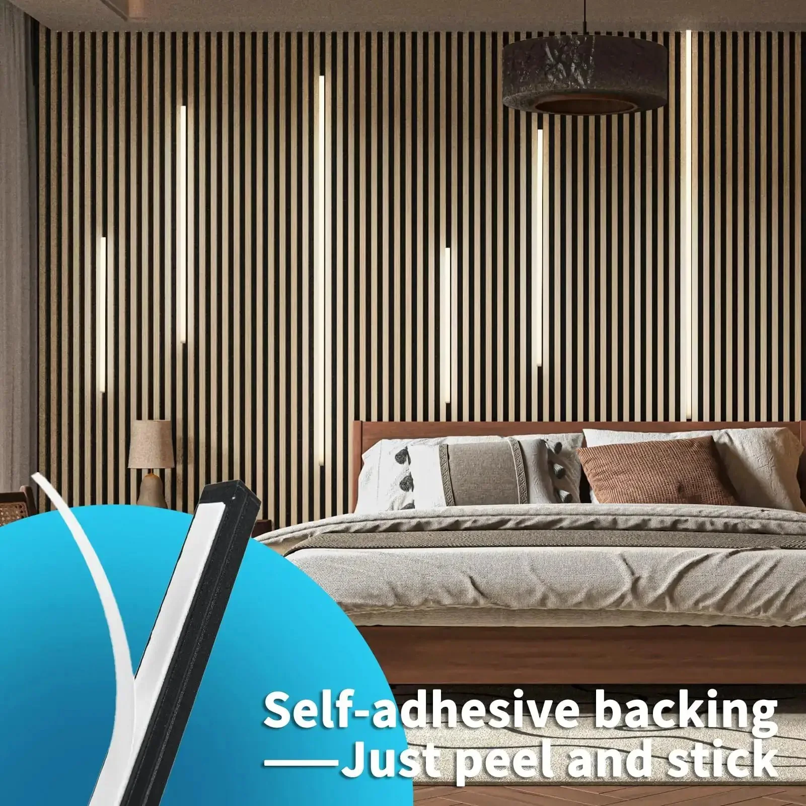 LED Recessed Lighting Kit For Wood Slat Walls And Cabinets Six Self Adhesive Light Bars With Smart Touch Switch 3000K Warm White Includes 16 24 And 40 Inch Length Bars Great For Headboards Stairs And Home Decor - Image 7