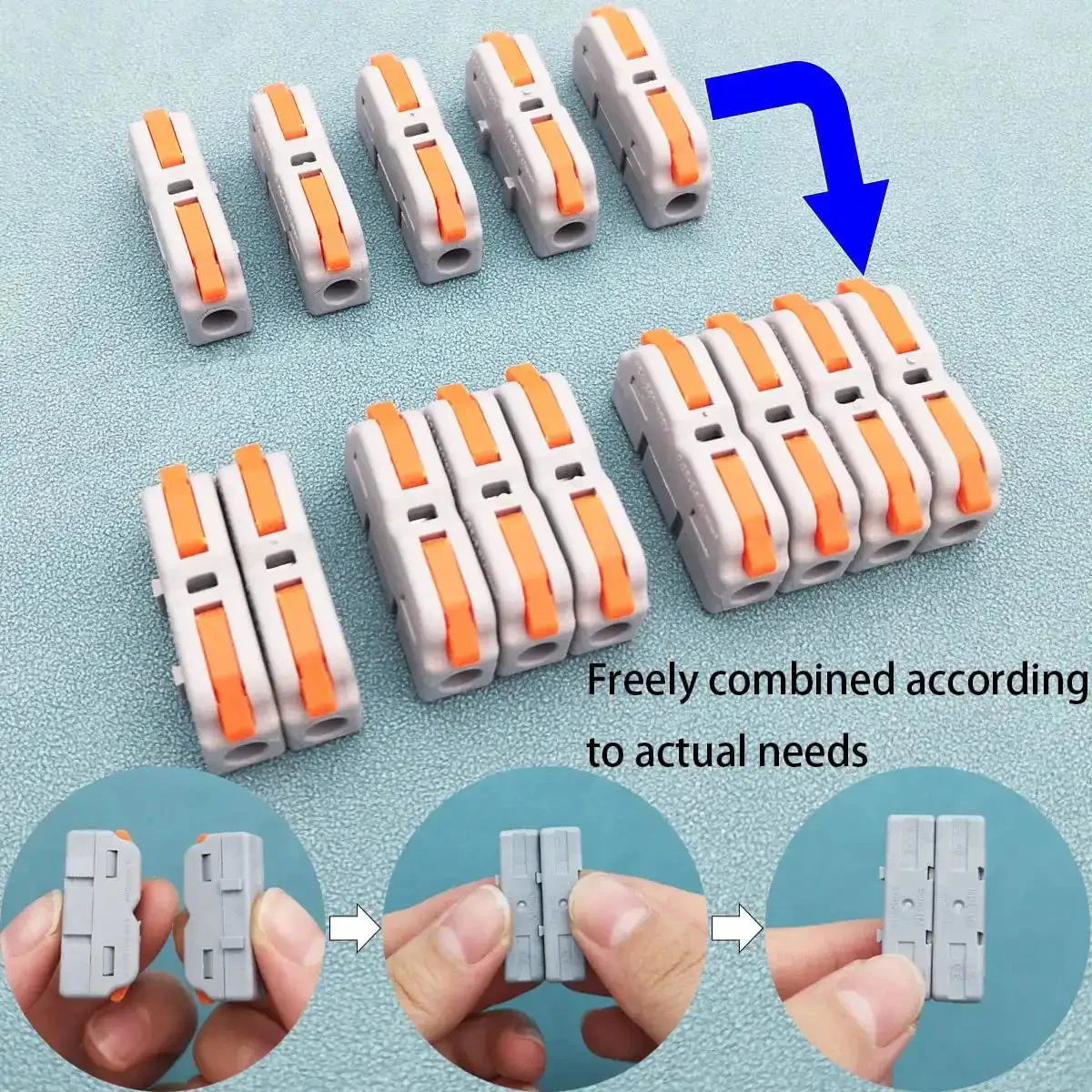 Lever Nut Wire Connector Kit 25 Pcs SPL-1M Quick Terminal Block Spring Connectors For Splicing 0.08 4mm2 Wire 28 12 AWG Easy DIY Electrical Hassle Free Flame Retardant Nylon Housing 250V 600V 32A Rated - Image 3