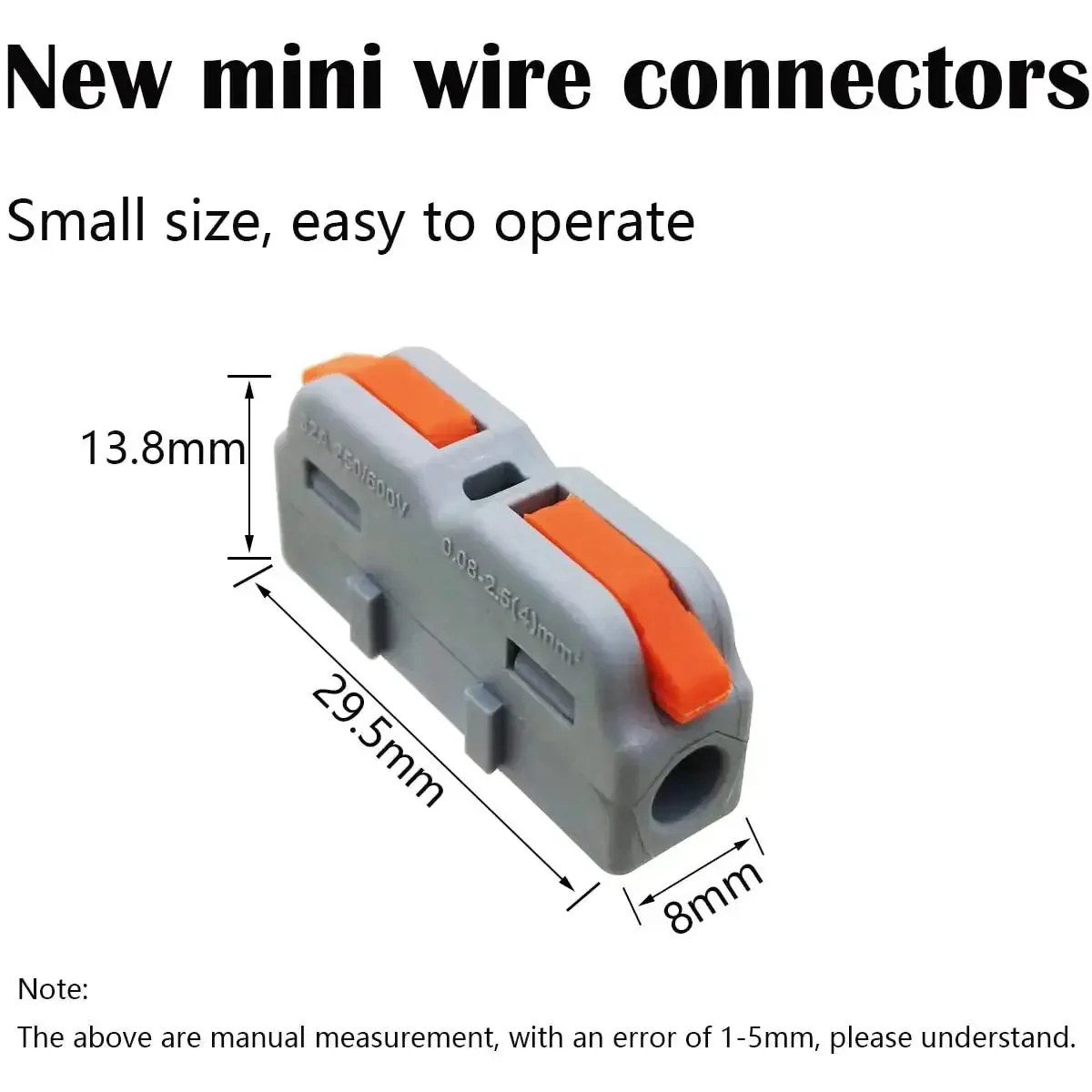 Lever Nut Wire Connector Kit 25 Pcs SPL-1M Quick Terminal Block Spring Connectors For Splicing 0.08 4mm2 Wire 28 12 AWG Easy DIY Electrical Hassle Free Flame Retardant Nylon Housing 250V 600V 32A Rated - Image 5