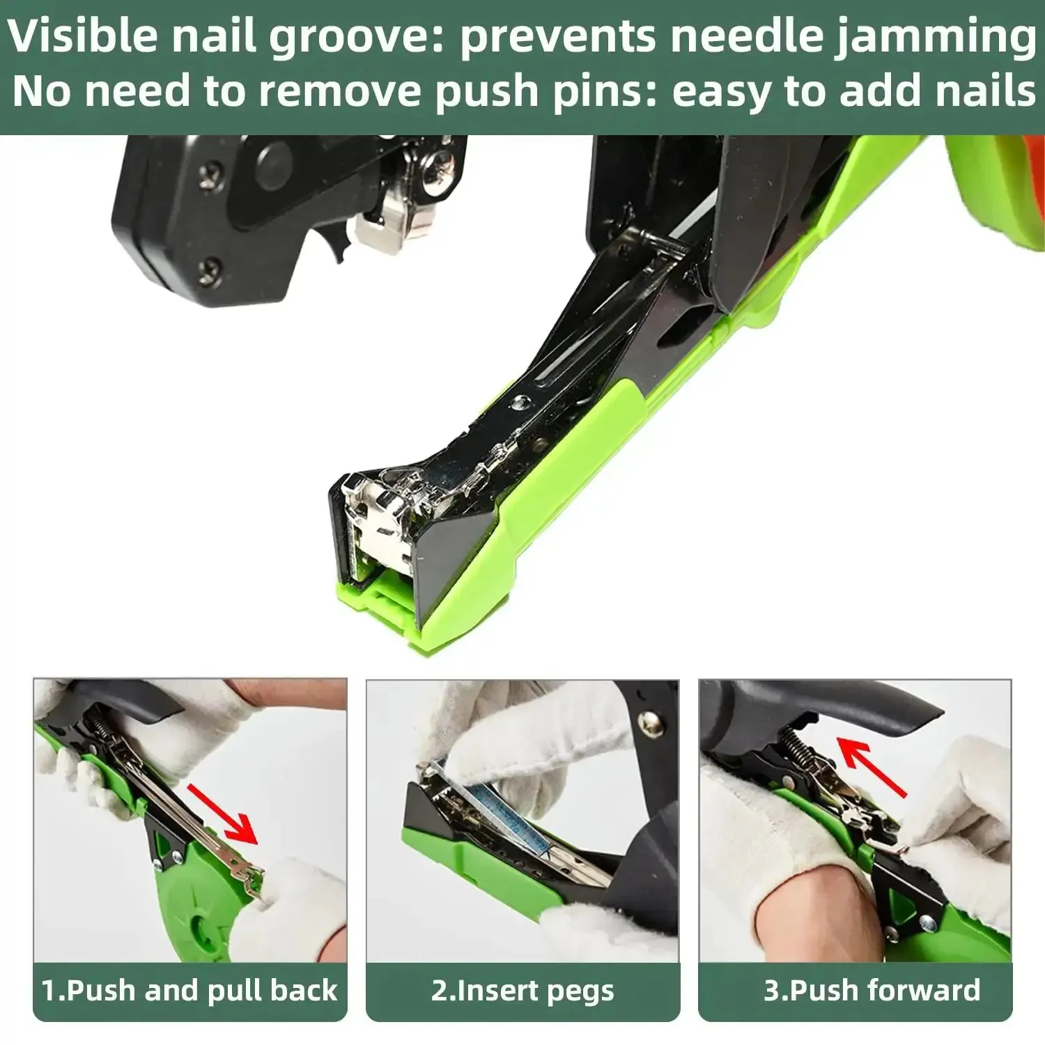 Lightweight Plant Tying Machine for Vines With 45mm Opening, Grab And Go Tapener Gun, Tape Tool With Included Tapes And Staples, Green Garden Binding Device For Fast Neat Stem Support - Image 5