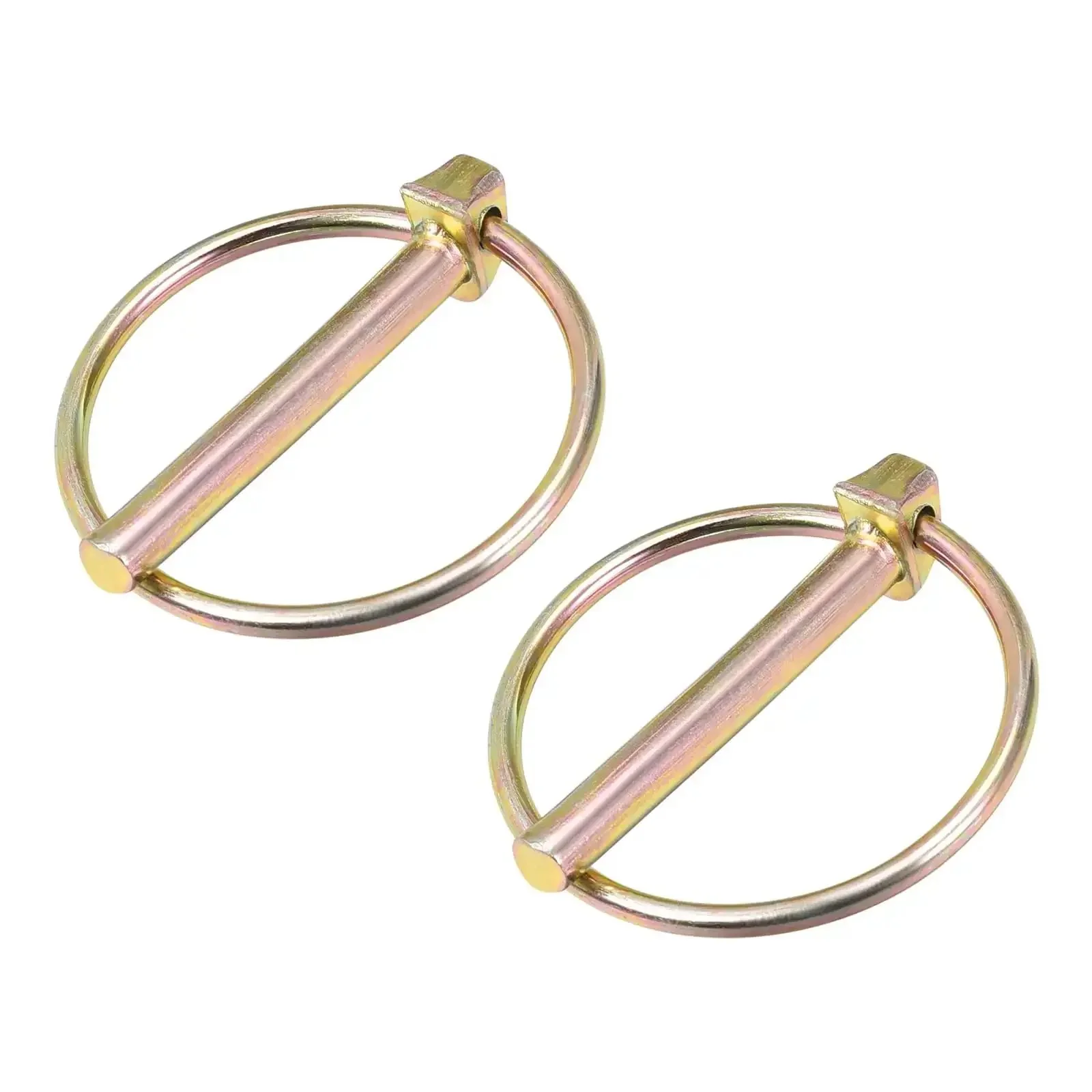 Linch Pin With Ring Set 2 Pack 3/16 Inch By 1-3/4 Inch Heavy Duty Trailer Pins For Boat Kayak Canoe Trailer Tractor Trolley Gold Finish Rust Resistant Carbon Steel Built For Outdoors Go-To Hardware