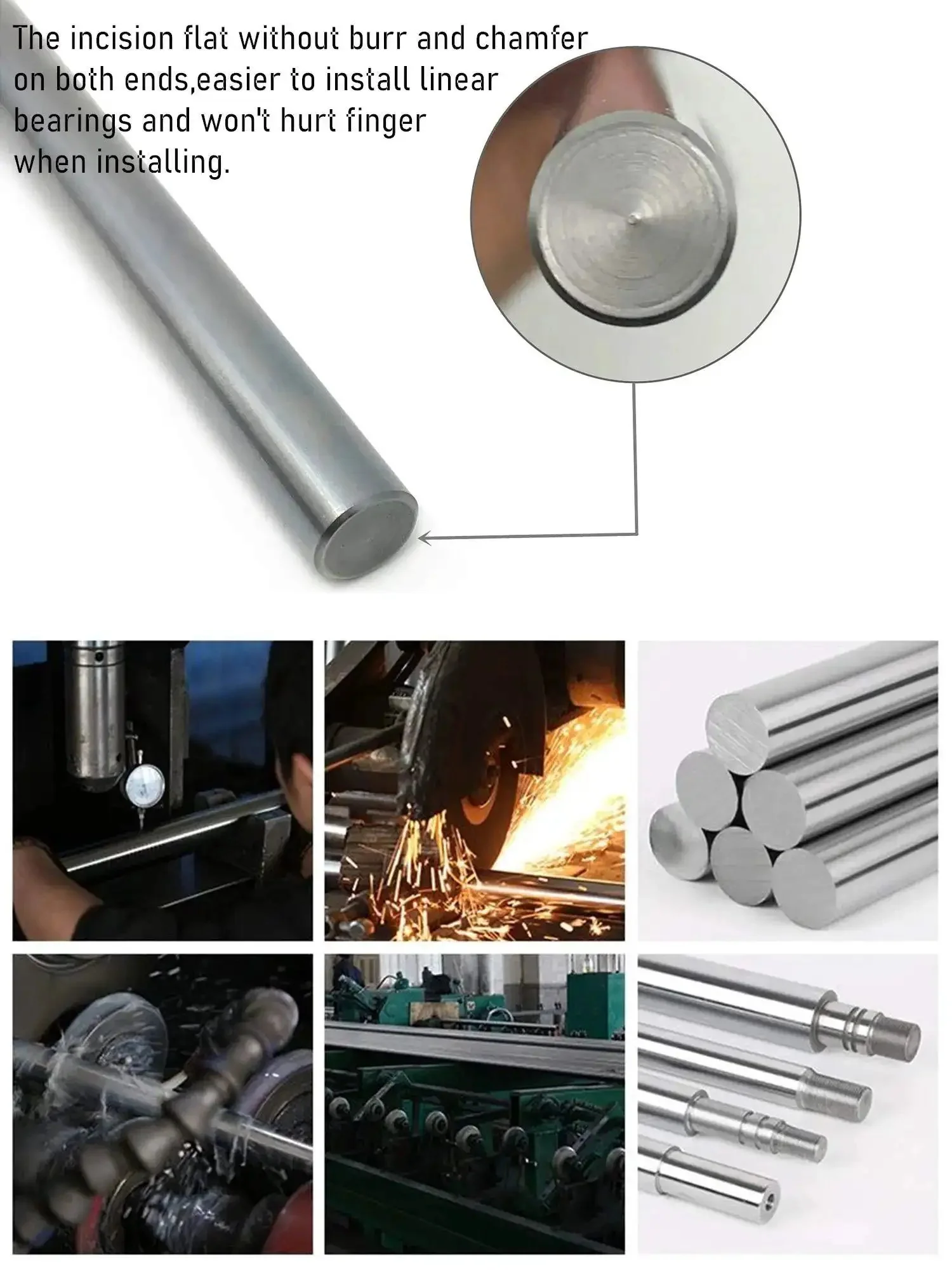 Linear Motion Rods 2 Pack 8mm x 400mm Case Hardened Chrome Plated Guide Rods For 3D Printer CNC And DIY Projects With Ultra Smooth Surface Finish And Metric H8 Tolerance - Image 5