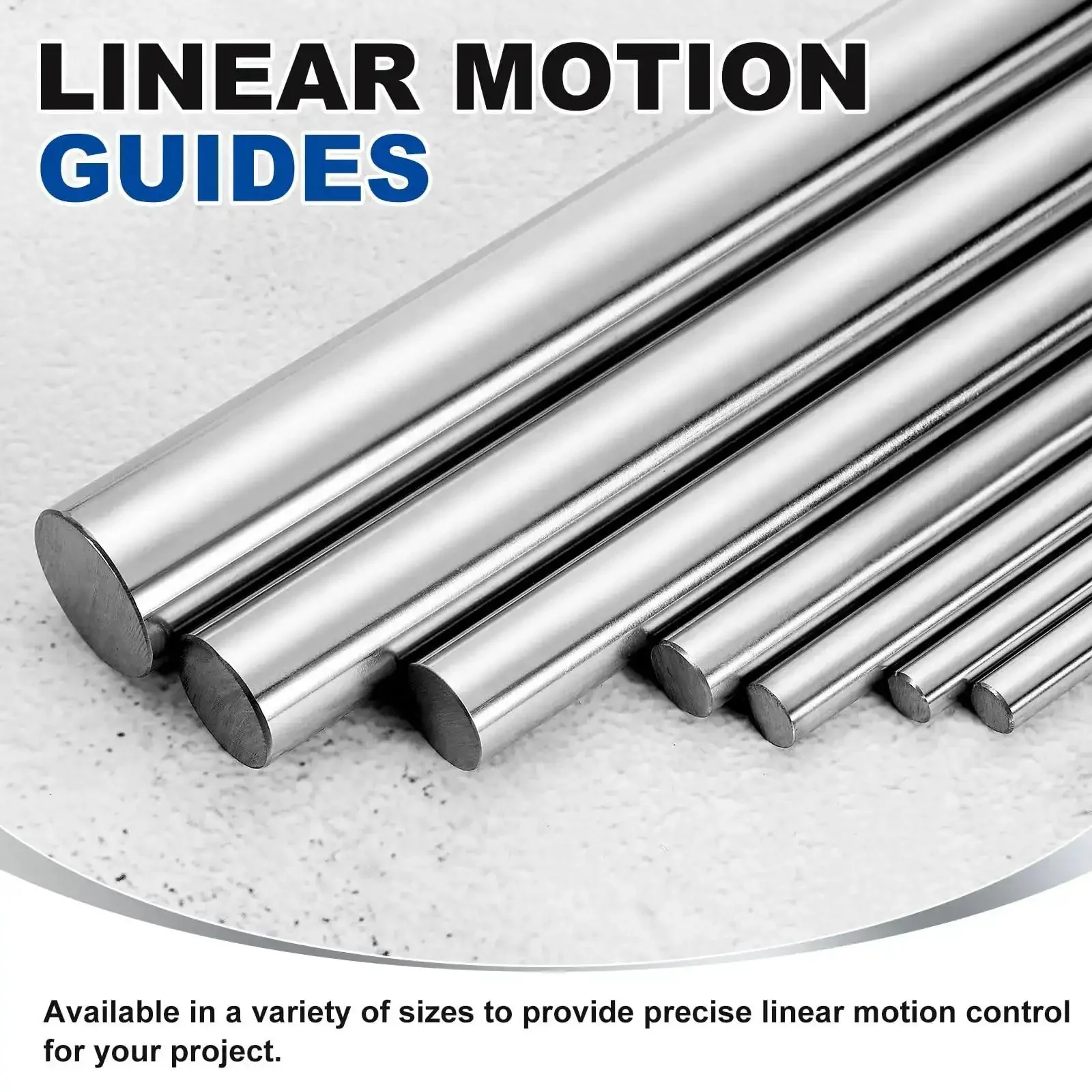 Linear Motion Rods 6mm x 350mm Set Of 2 Solid Case Hardened Chrome Plated Rails Shaft Guides For CNC Machines, 3D Printers, DIY Crafts, Model Cars And Planes, Smooth Precise Linear Travel - Image 4