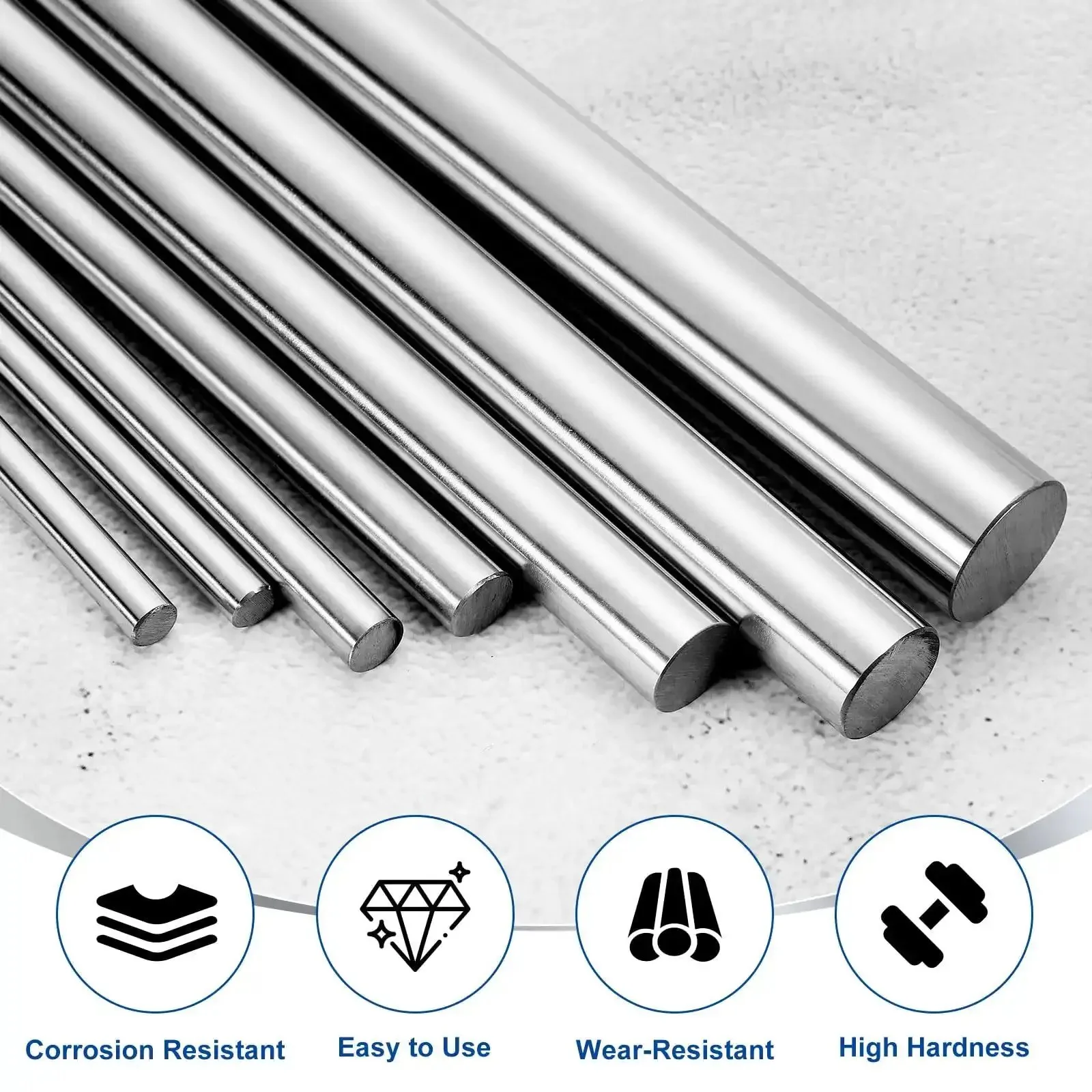 Linear Motion Rods 6mm x 350mm Set Of 2 Solid Case Hardened Chrome Plated Rails Shaft Guides For CNC Machines, 3D Printers, DIY Crafts, Model Cars And Planes, Smooth Precise Linear Travel - Image 5