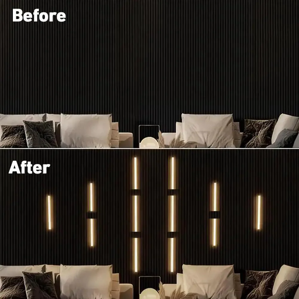 Linkable 15 Foot CCT COB LED Light Bar Kit With 12 Bars 2700K To 6500K Tunable White High CR90 Plus Color Rendering 12V 50W Smart Transformer RF Remote And Alexa Voice Control For Wood Slat Walls Cabinet DIY Lighting Black Channel - Image 3