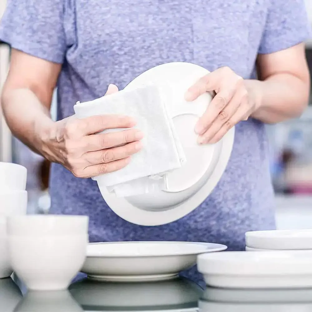Lint Free 100 Percent Cotton Cleaning Rags 15 Pack 18x18 White Cloths For Dusting Staining Polishing Painting And General House Cleaning Great Bulk Pack For Home And Workshop Perfect For Dishes Windows And Grimy Surfaces - Image 5