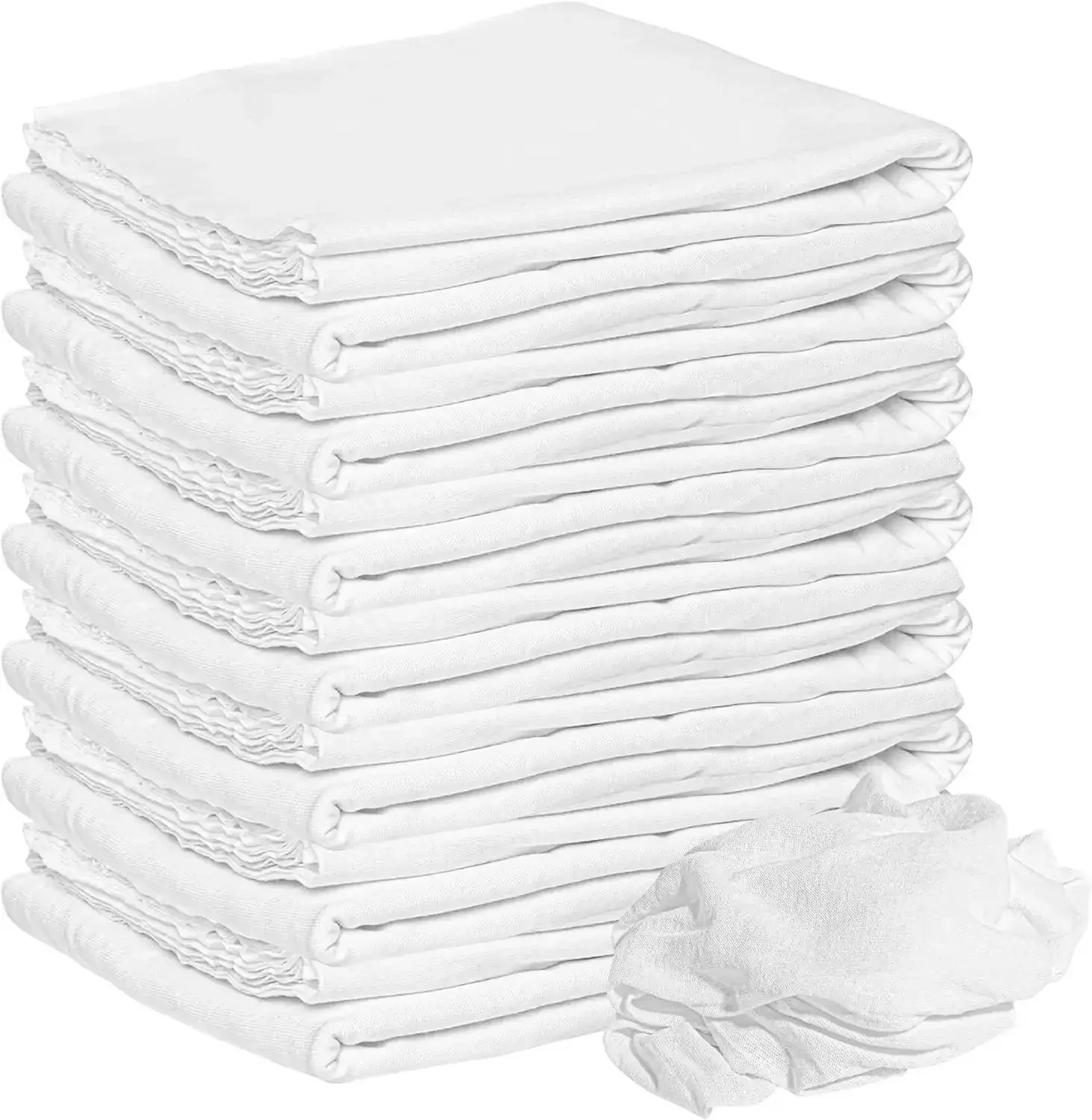 Lint Free White Tshirt Rags 100 Percent Cotton Highly Absorbent Die Cut Jersey Wiping Towels 20x20 Inches For Kitchen Industrial Wood Cleaning Reusable Cloths 45 Pack Heavy Duty Pro Grade All Purpose Cleaning Rag Set