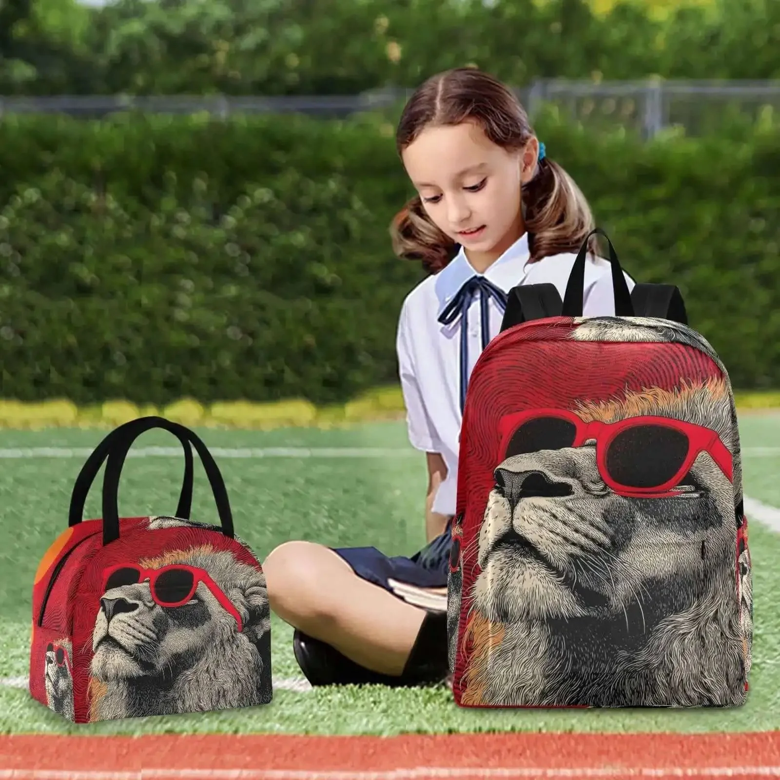 Lion Sunglass Backpack With Insulated Cooler Lunch Box, Lightweight 15.6 Inch Laptop Daypack For Women And Men, Scratch Resistant Nylon, Multiple Pockets, Insulated Lunch Bag For Work Travel - Image 2