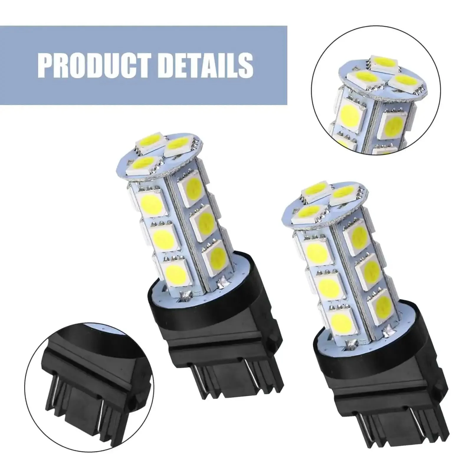 Lit 10 Pack 3156 3157 LED Tail Lights With 18 SMD Chips 6500K White DC12V Reversing Lights Turn Signals Brake Lights 360 Degree Lighting Replacement Parts For Most Cars - Image 5