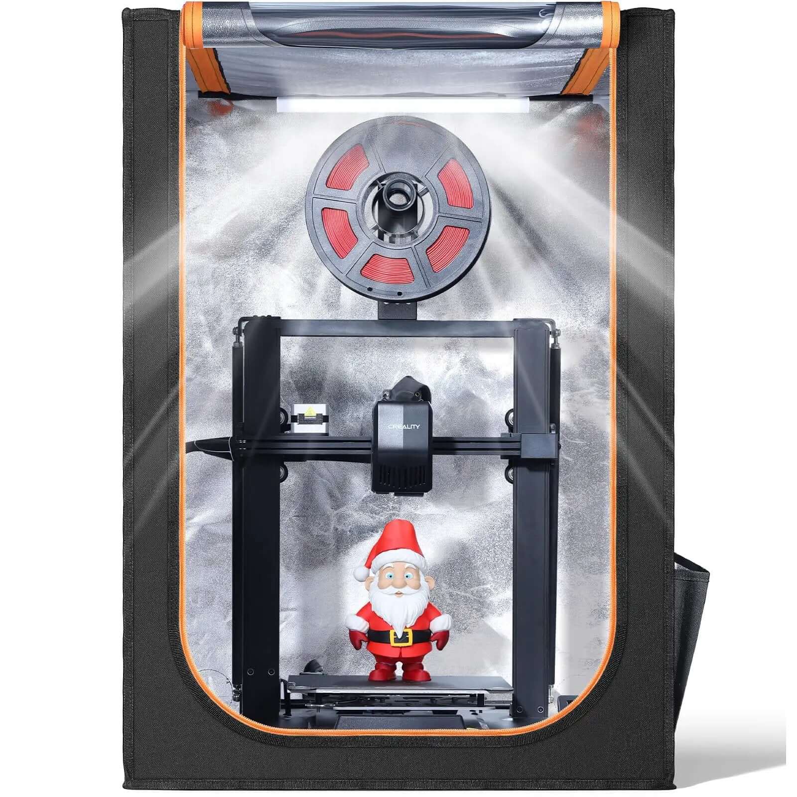 Lit LED Lighted 3D Printer Enclosure With Fireproof Dustproof Tent And Temperature Control For Ender 3 Series And Compatible Models Keeps Heat In, Reduces Warping, Reduces Jams, And Lets You Watch Prints Clear And Easy