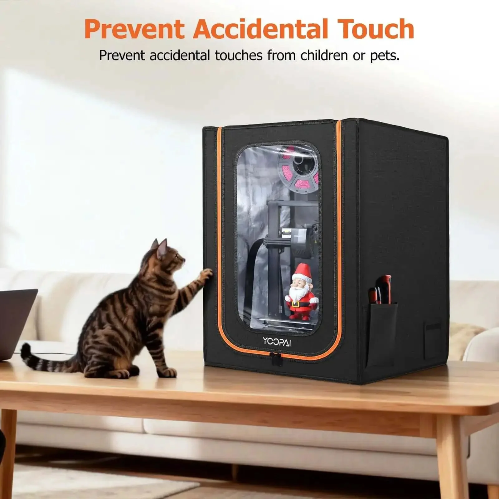Lit LED Lighted 3D Printer Enclosure With Fireproof Dustproof Tent And Temperature Control For Ender 3 Series And Compatible Models Keeps Heat In, Reduces Warping, Reduces Jams, And Lets You Watch Prints Clear And Easy - Image 5