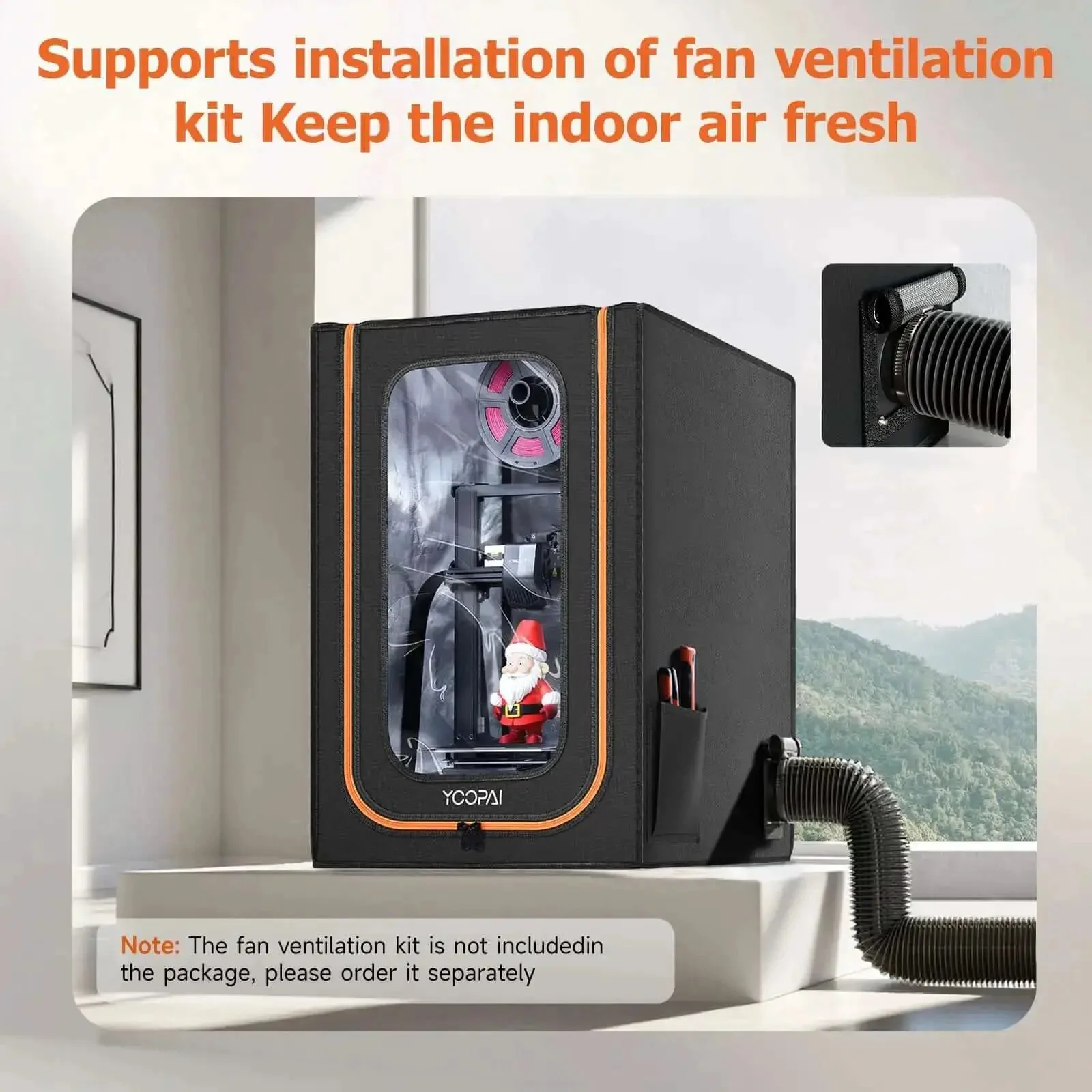 Lit LED Lighted 3D Printer Enclosure With Fireproof Dustproof Tent And Temperature Control For Ender 3 Series And Compatible Models Keeps Heat In, Reduces Warping, Reduces Jams, And Lets You Watch Prints Clear And Easy - Image 7