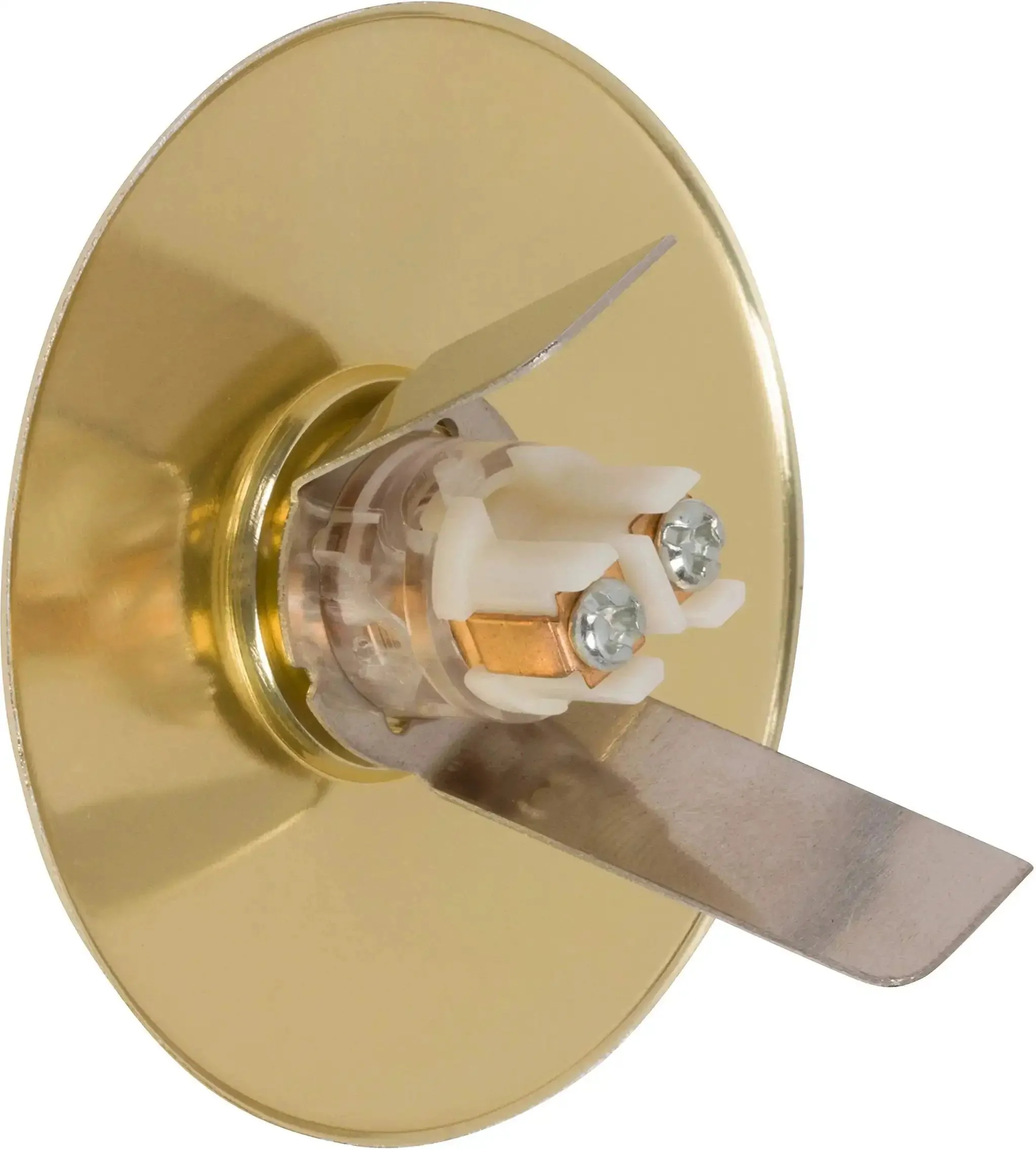 Lit Stucco Pushbutton Doorbell Button With Gold Rim Pearl Button 5/8 Inch Diameter And 2-1/2 Inch Gold Anodized Aluminum Plate Spring Set For Home Or Business Use - Image 6