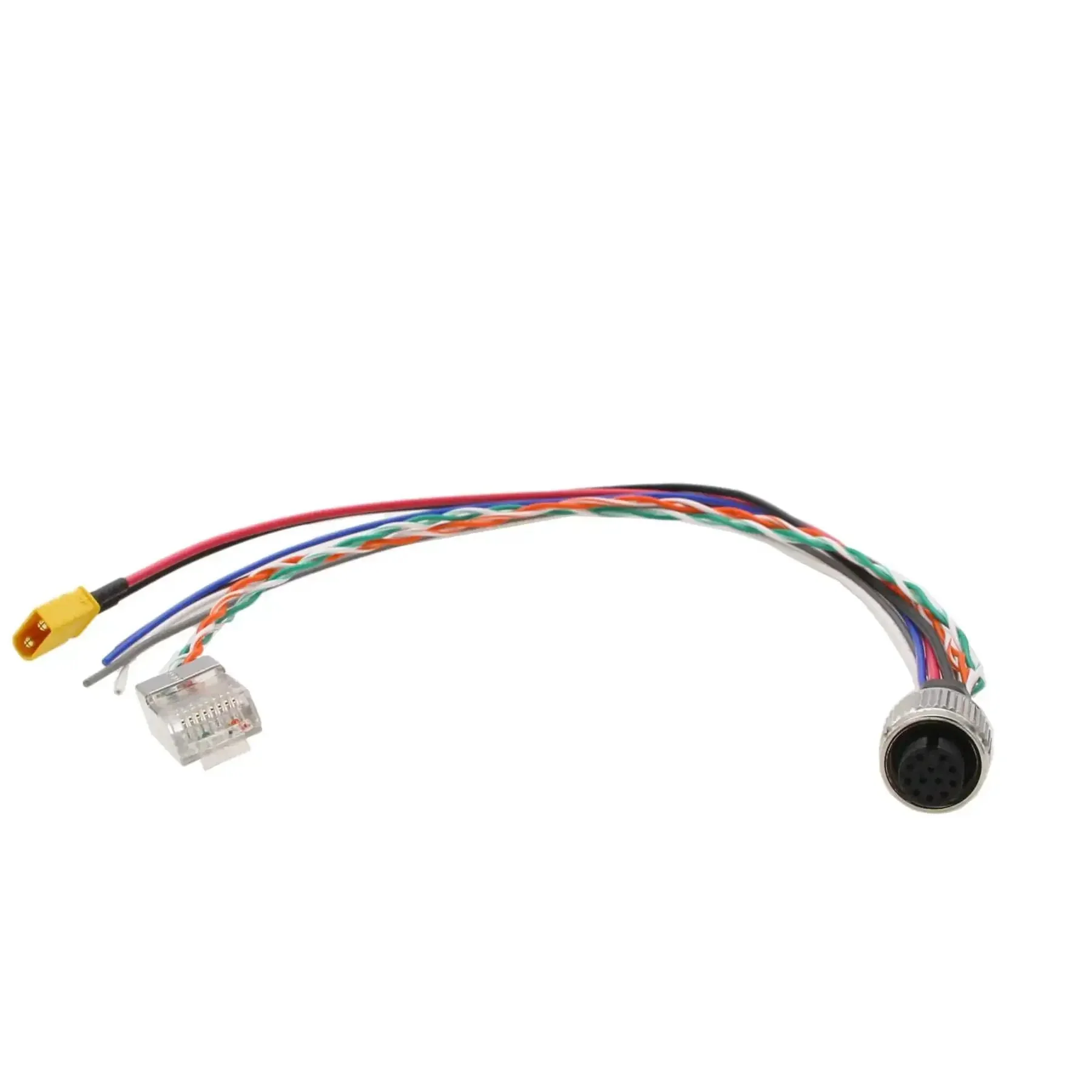 Livox Mid-360 LiDAR Sensor Cable For DJI With 1 To 3 Splitter, M12 Aviation 12-Pin Connector To RJ45 XT30 And Flying Leads, Ethernet Power Debugging, 25 cm Length For Robotic Vision AMR Robots Autonomous Vehicles - Image 6