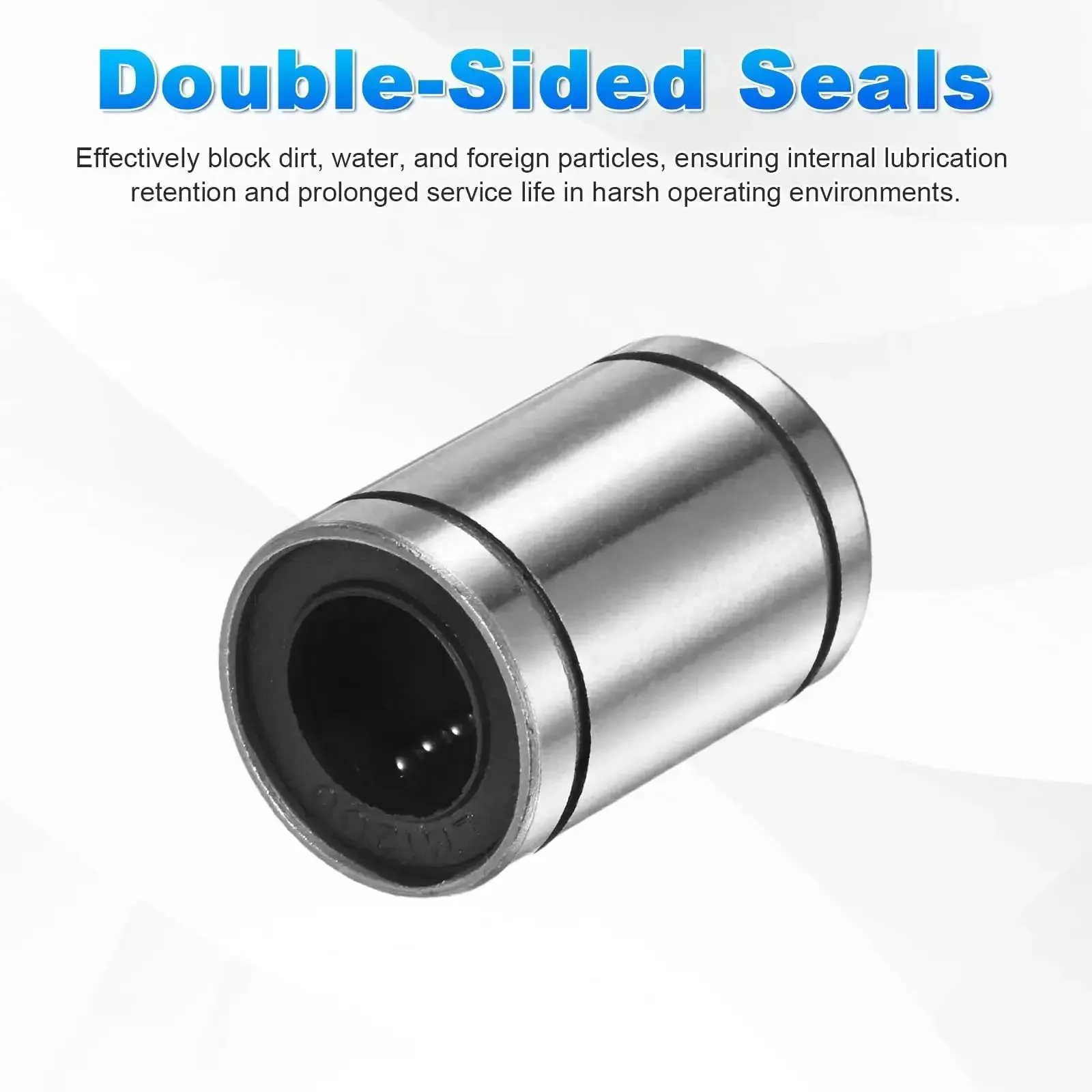 LM12UU Linear Ball Bearings 12mm Bore 21mm Outer Diameter 30mm Length 4 Pack Double Sided Rubber Sealed Linear Motion Bushings For CNC Machines Engraving And 3D Printers Ideal For DIY Builds - Image 4